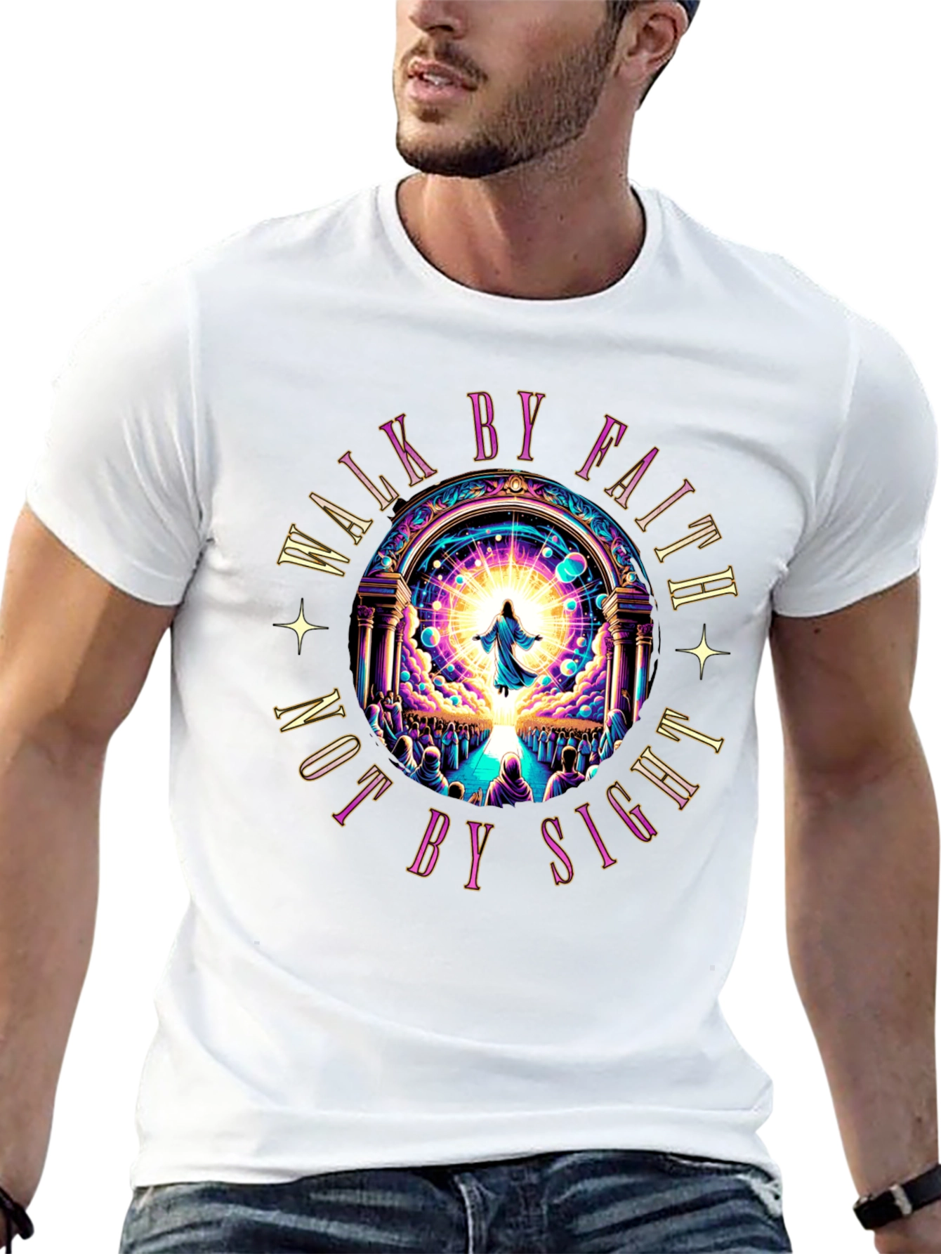 Walk by Faith T-Shirt - Religious Graphic Tee