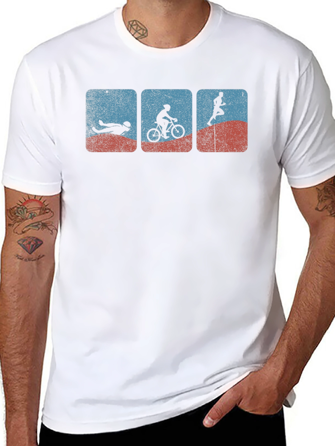 Triathlon Graphic Tee - Swim Bike Run T-Shirt