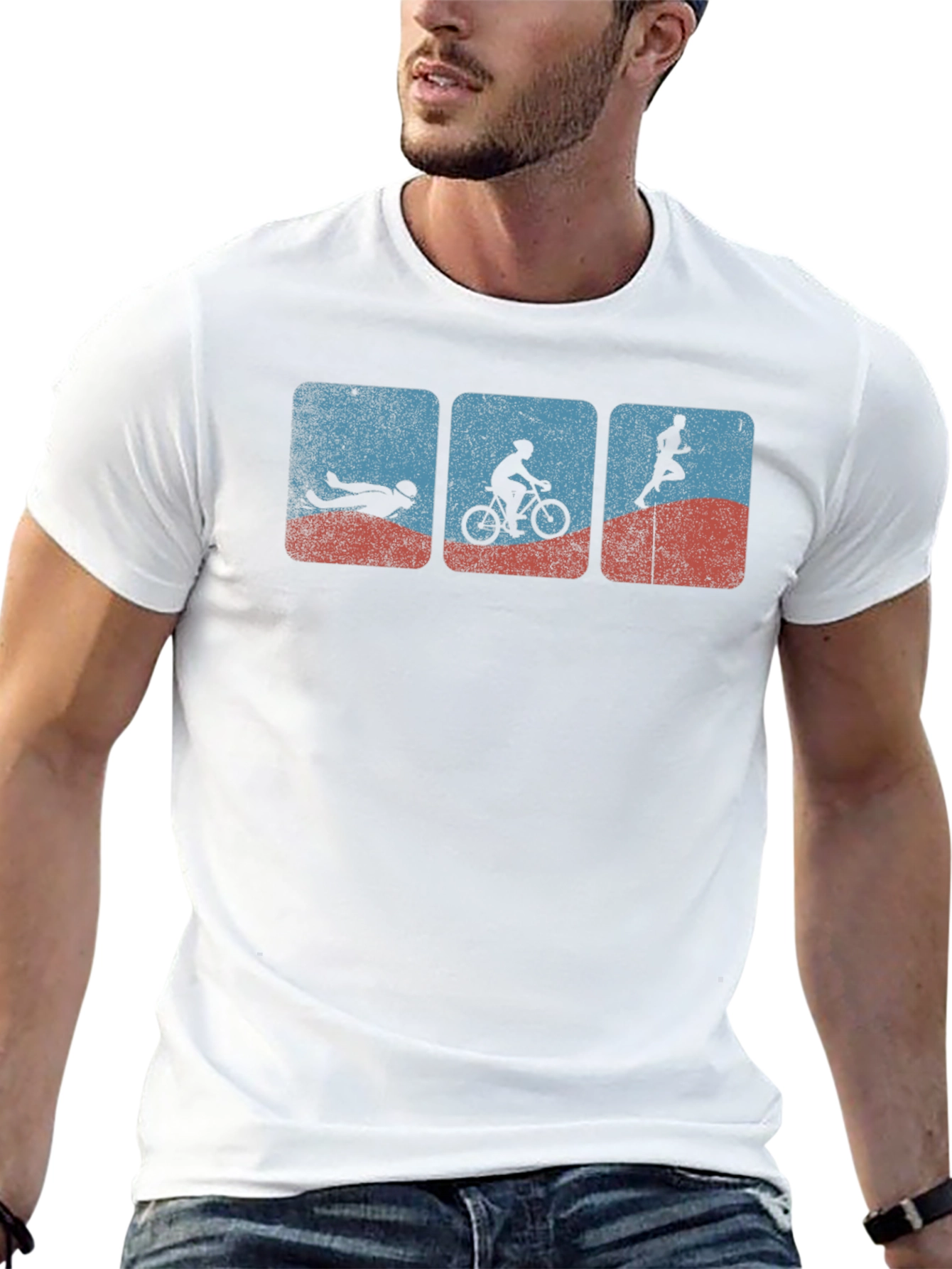 Triathlon Graphic Tee - Swim Bike Run T-Shirt