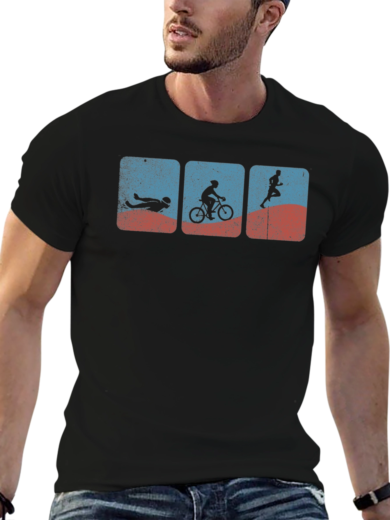 Triathlon Graphic Tee - Swim Bike Run T-Shirt