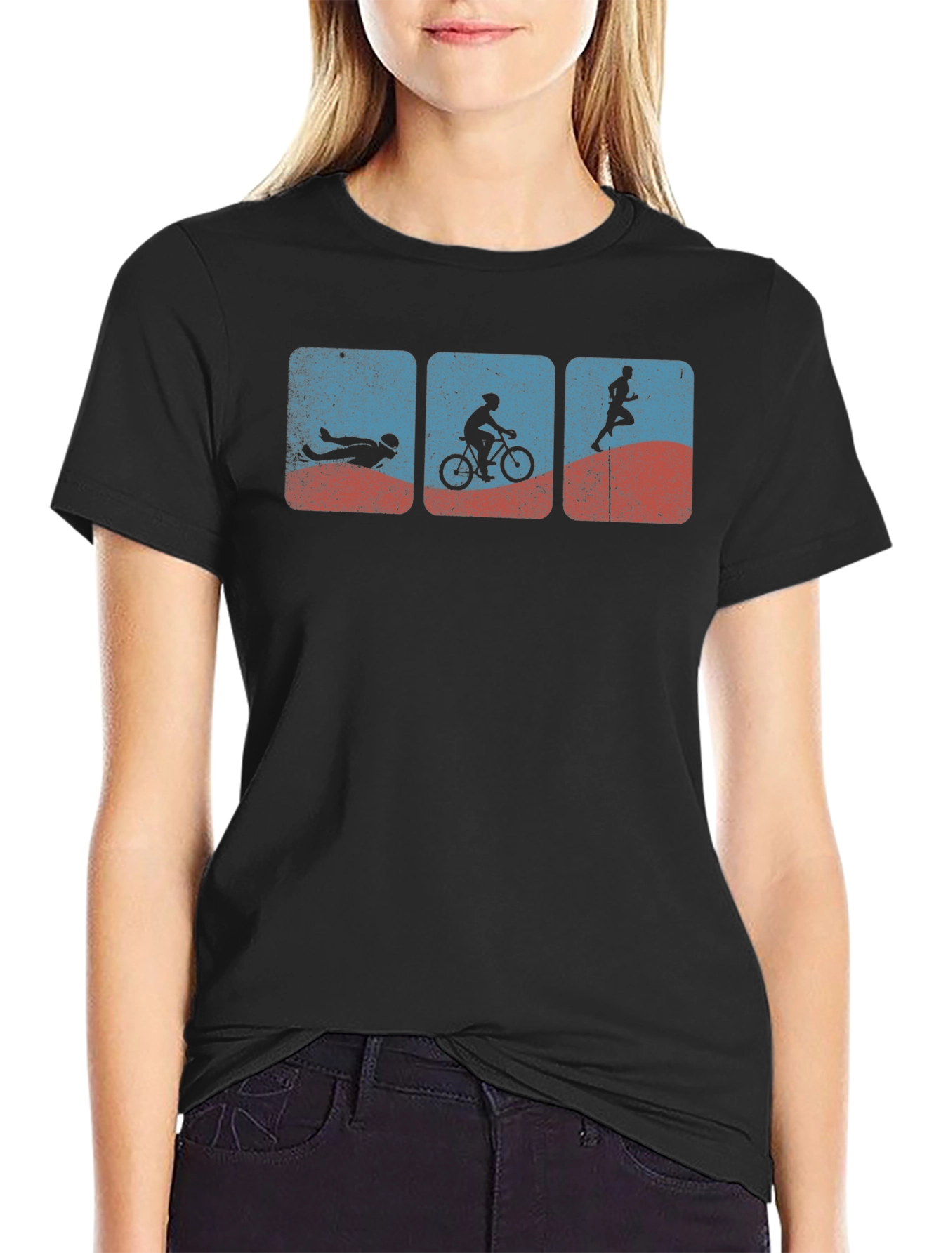 Triathlon Graphic Tee - Swim Bike Run T-Shirt
