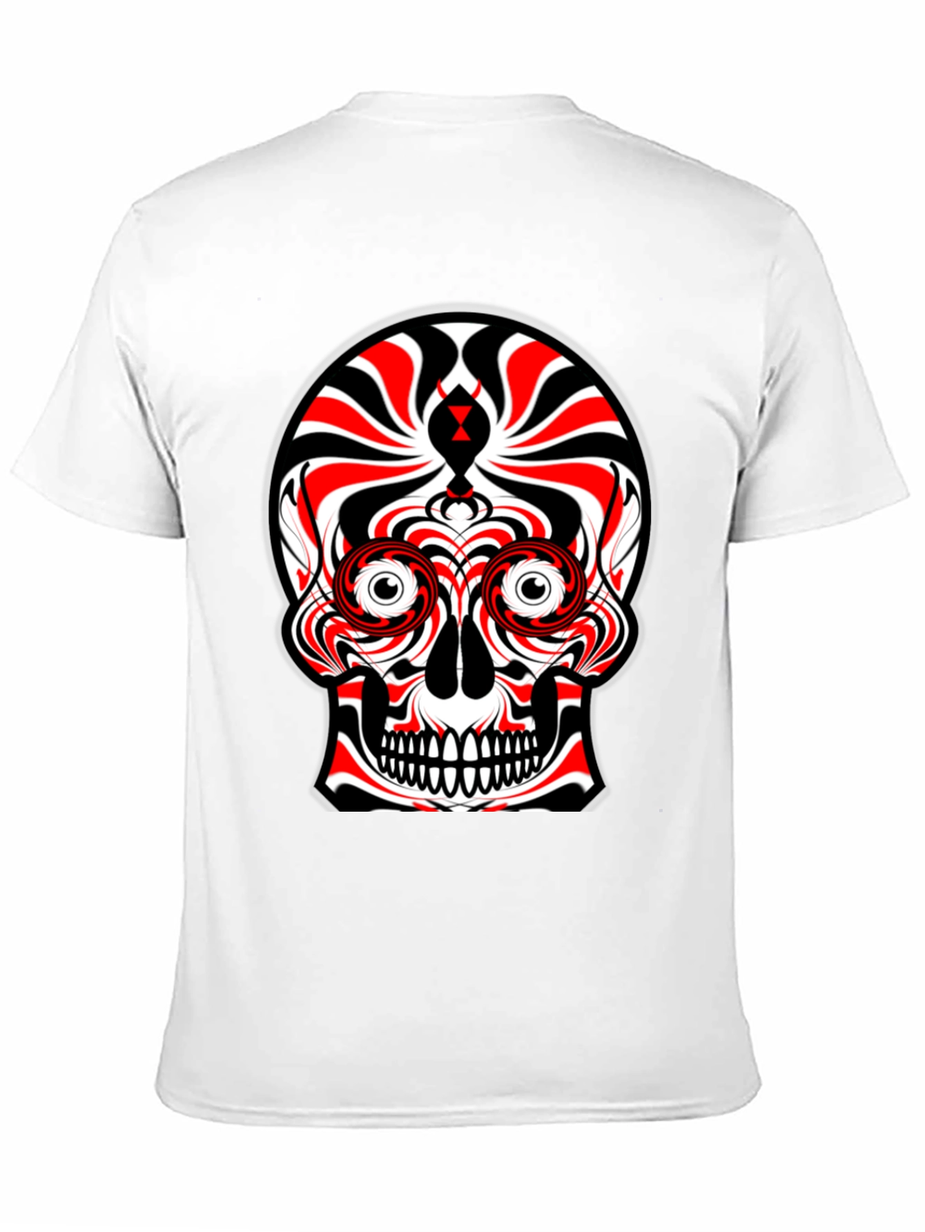 Abstract Skull Graphic Tee - Black