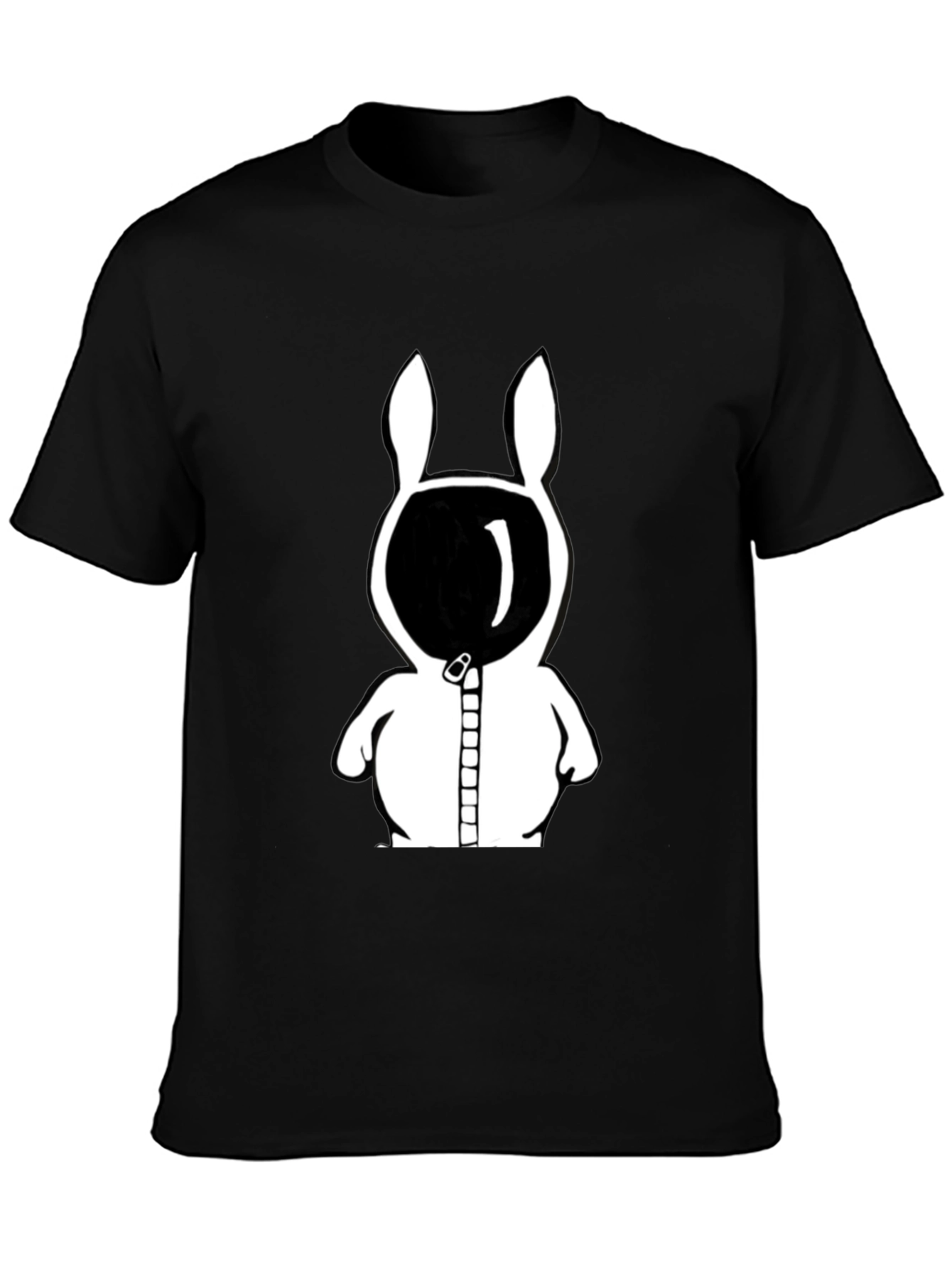 Rabbit Astronaut Graphic Tee - Black Cotton Blend