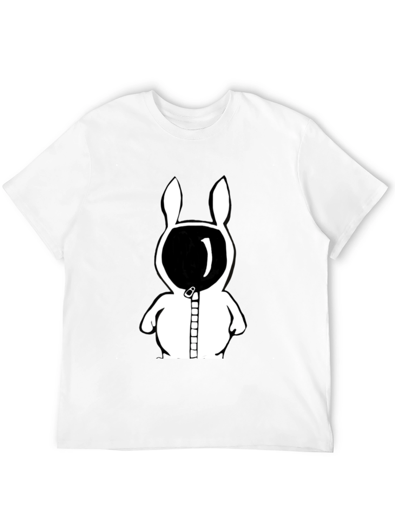 Rabbit Astronaut Graphic Tee - Black Cotton Blend
