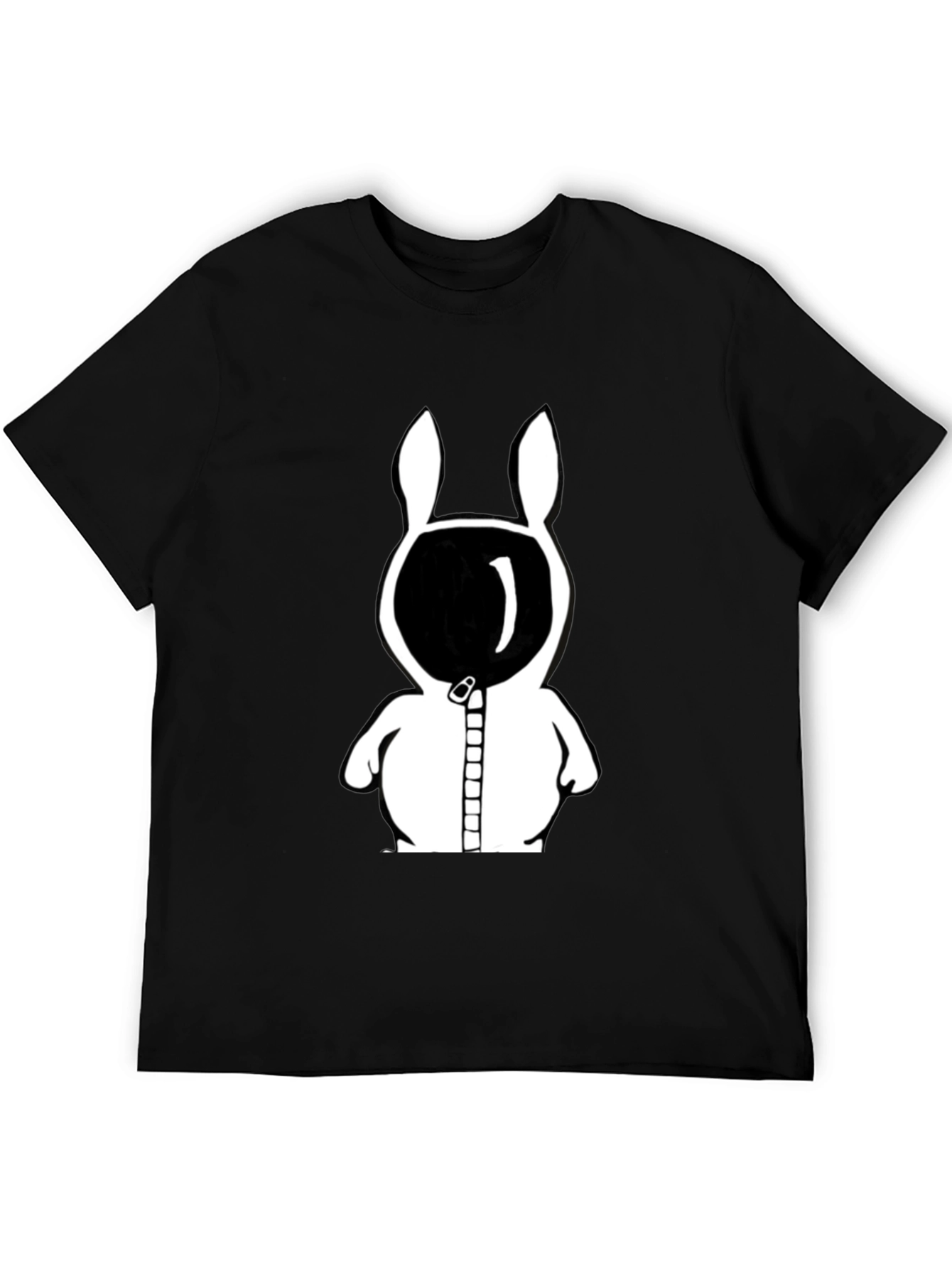 Rabbit Astronaut Graphic Tee - Black Cotton Blend