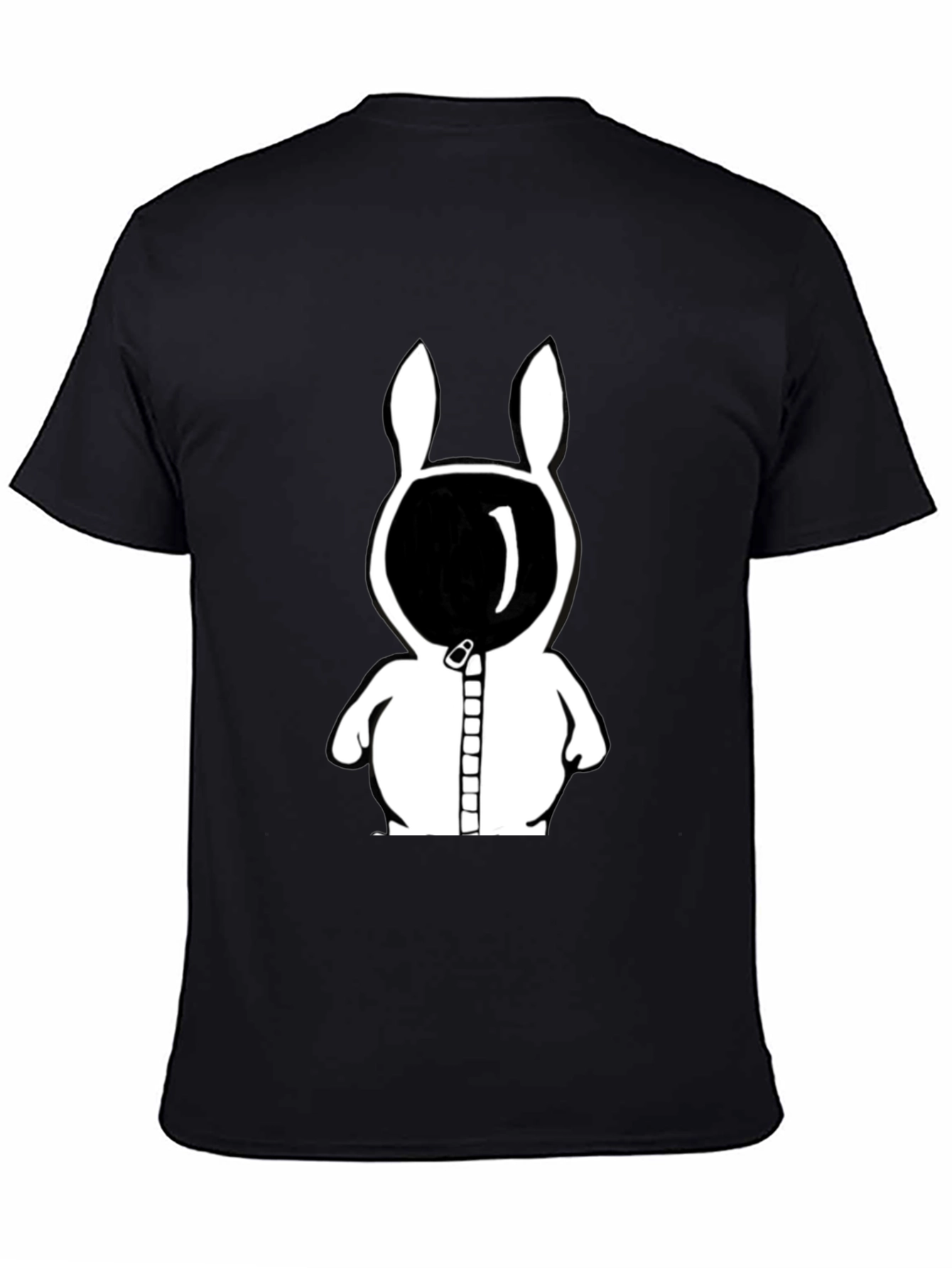 Rabbit Astronaut Graphic Tee - Black Cotton Blend