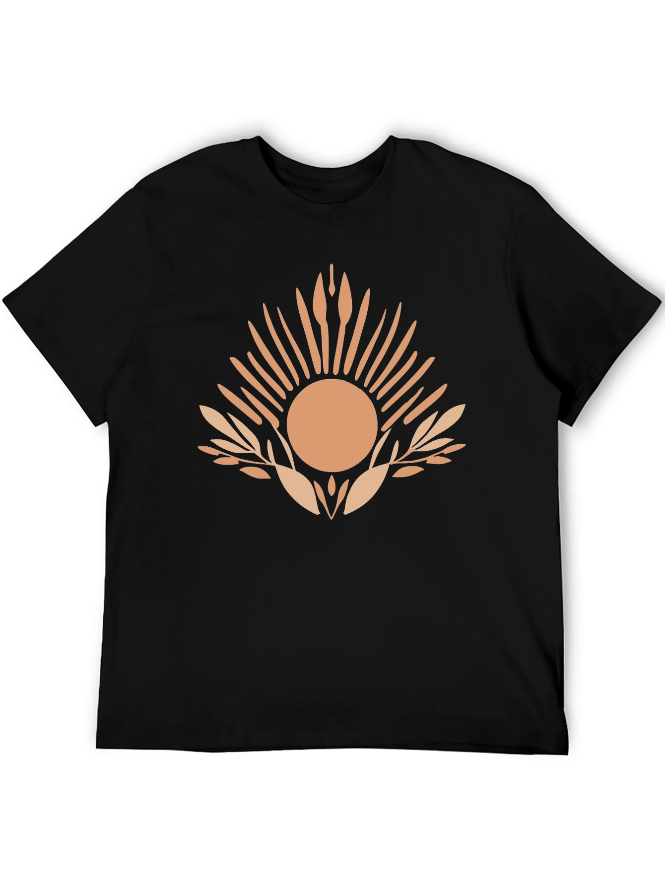 Abstract Sun Graphic Tee - Mens Black T-Shirt