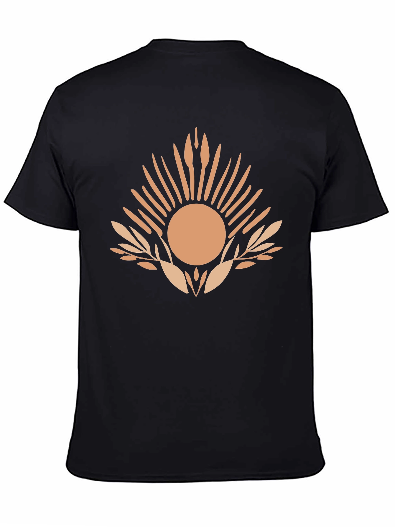 Abstract Sun Graphic Tee - Mens Black T-Shirt