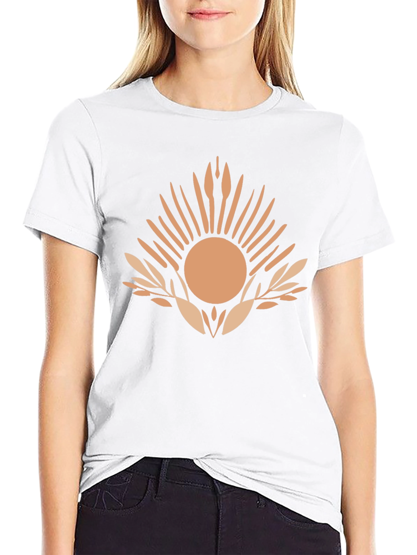 Abstract Sun Graphic Tee - Mens Black T-Shirt