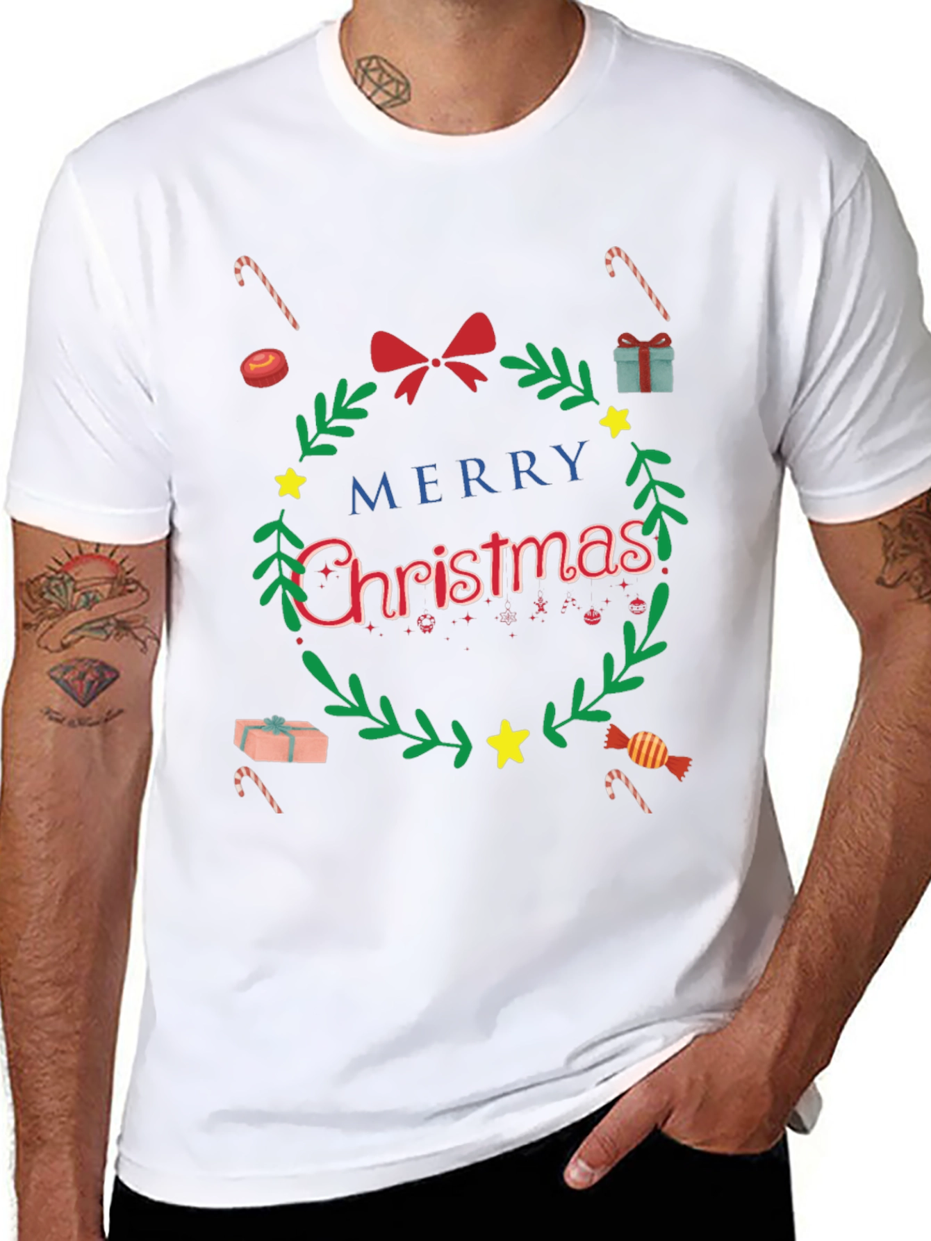 Festive Merry Christmas Graphic T-Shirt