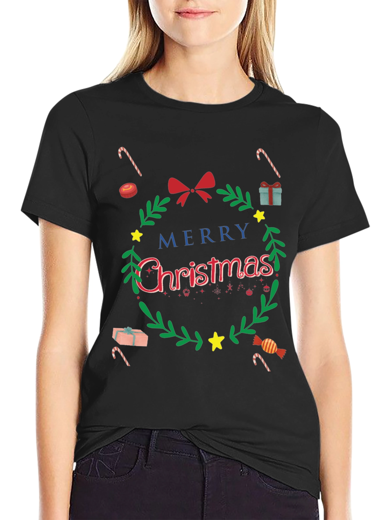Festive Merry Christmas Graphic T-Shirt