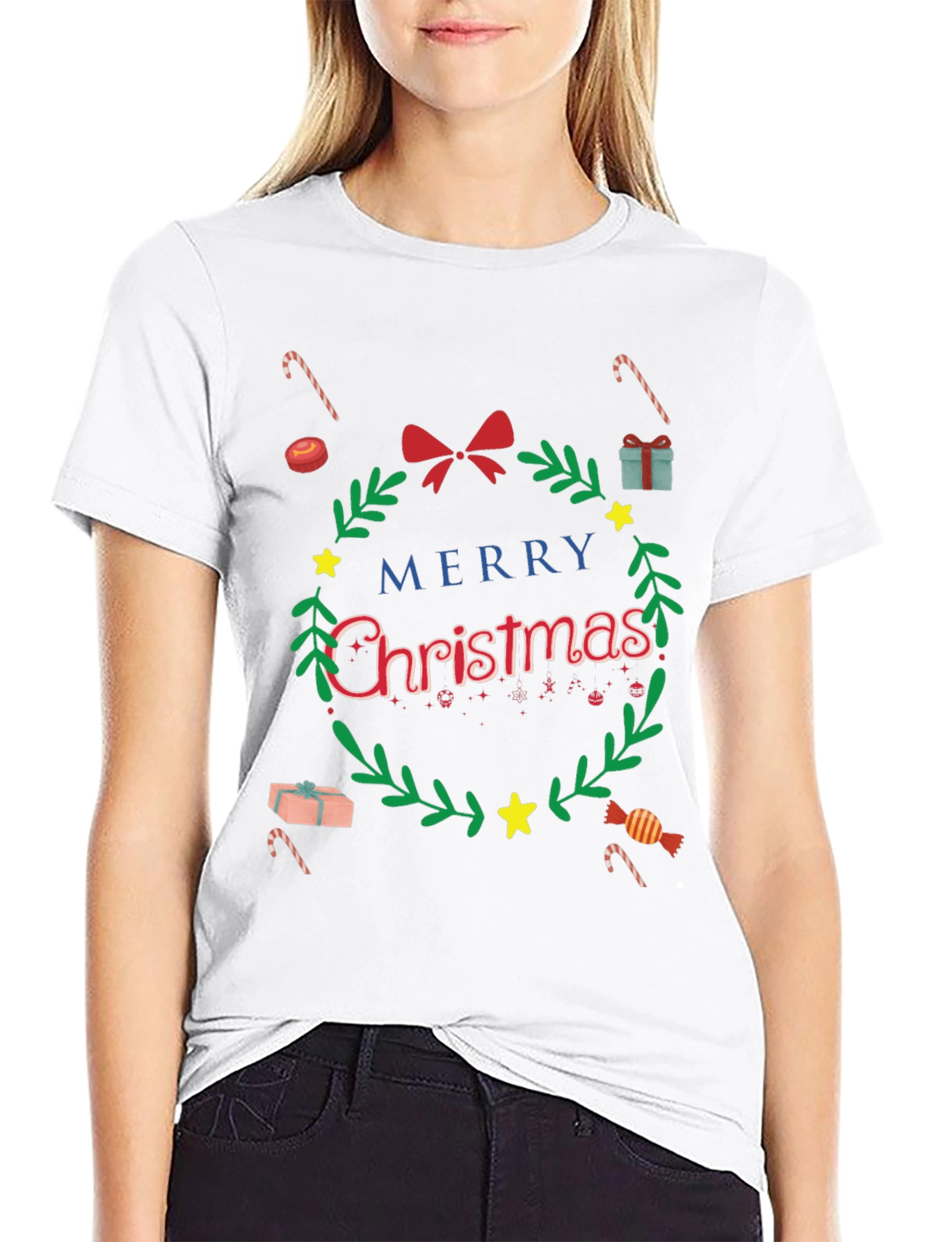 Festive Merry Christmas Graphic T-Shirt