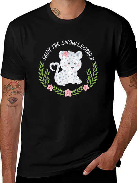 Snow Leopard Graphic Tee - Cute Animal Print