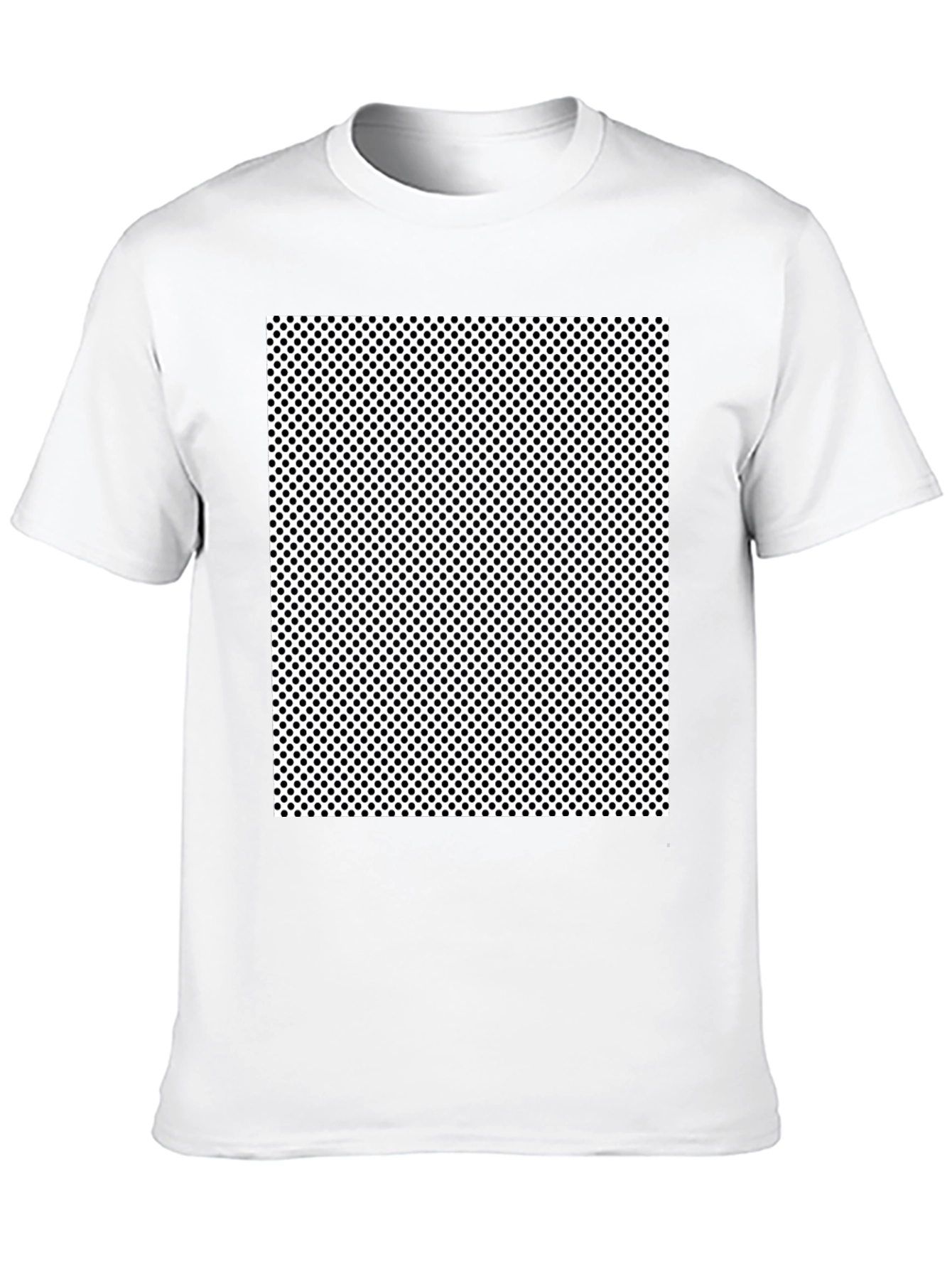 Black T-Shirt with Polka Dot Square Graphic