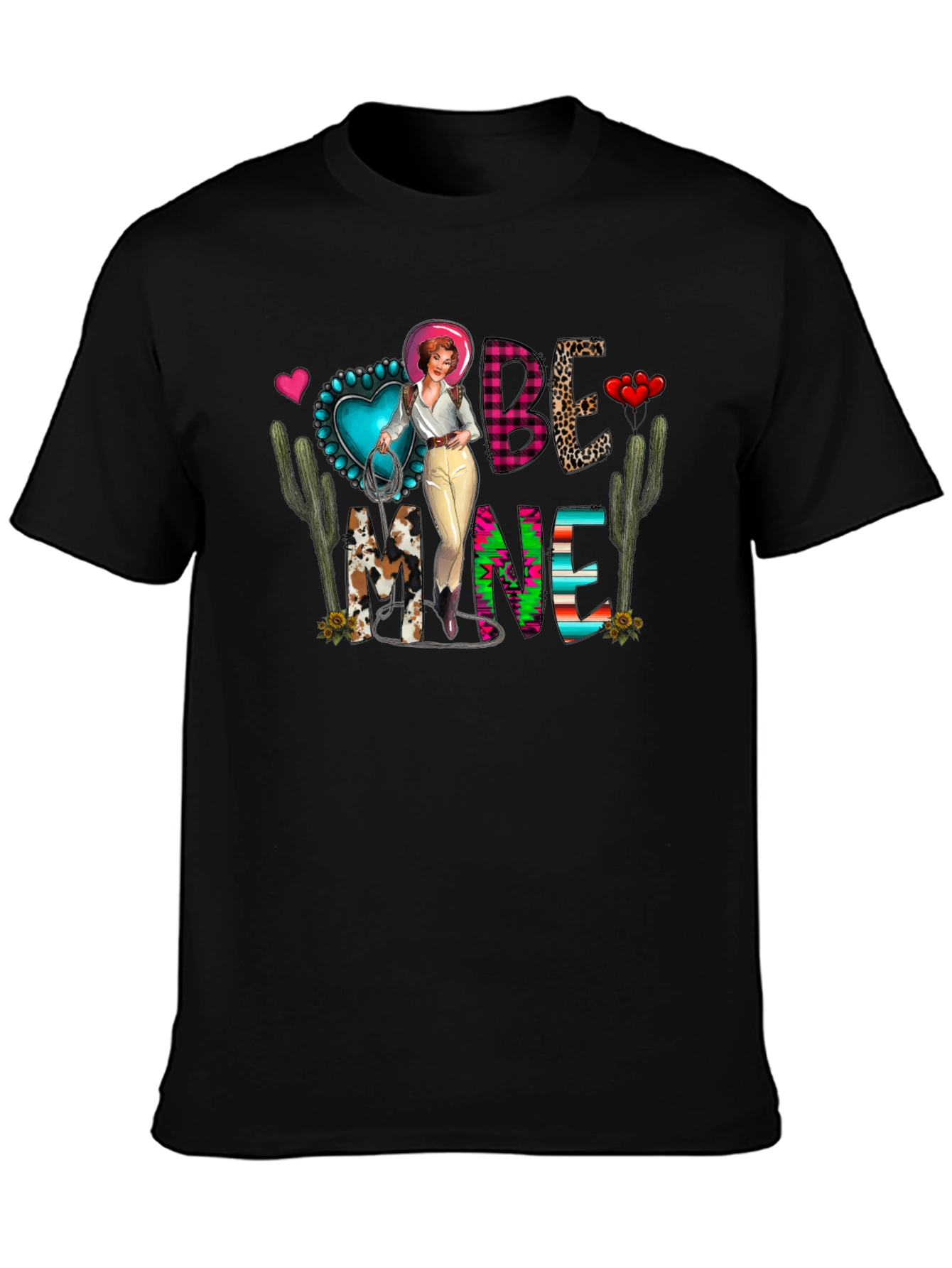 Be Mine Valentines Western Graphic Tee