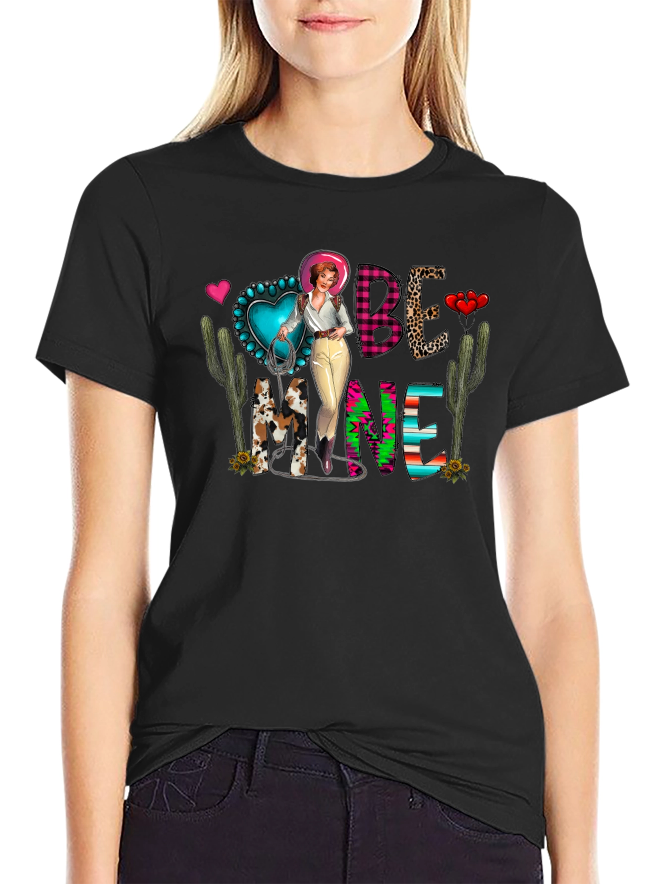 Be Mine Valentines Western Graphic Tee