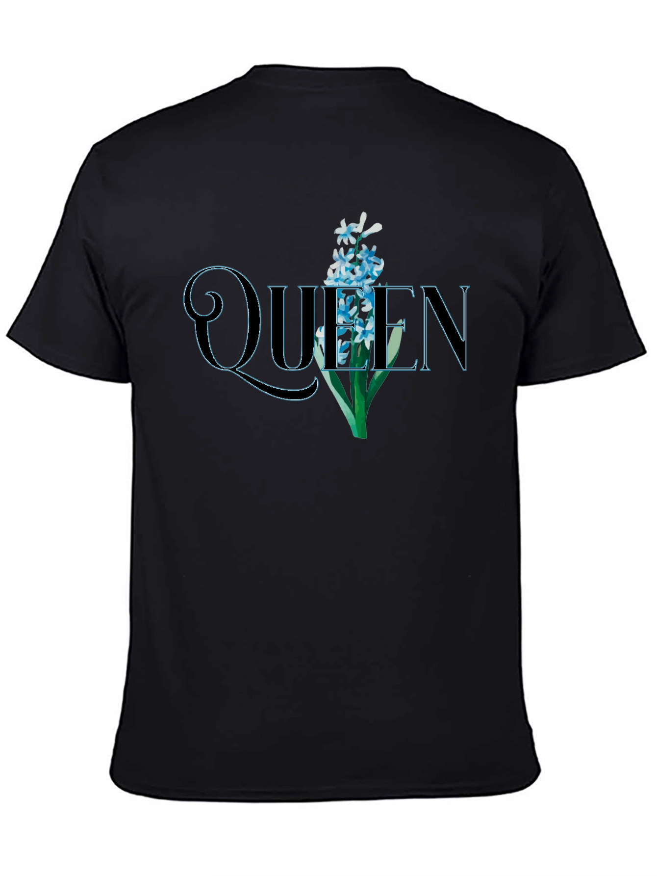 Queen Floral Graphic Black T-Shirt