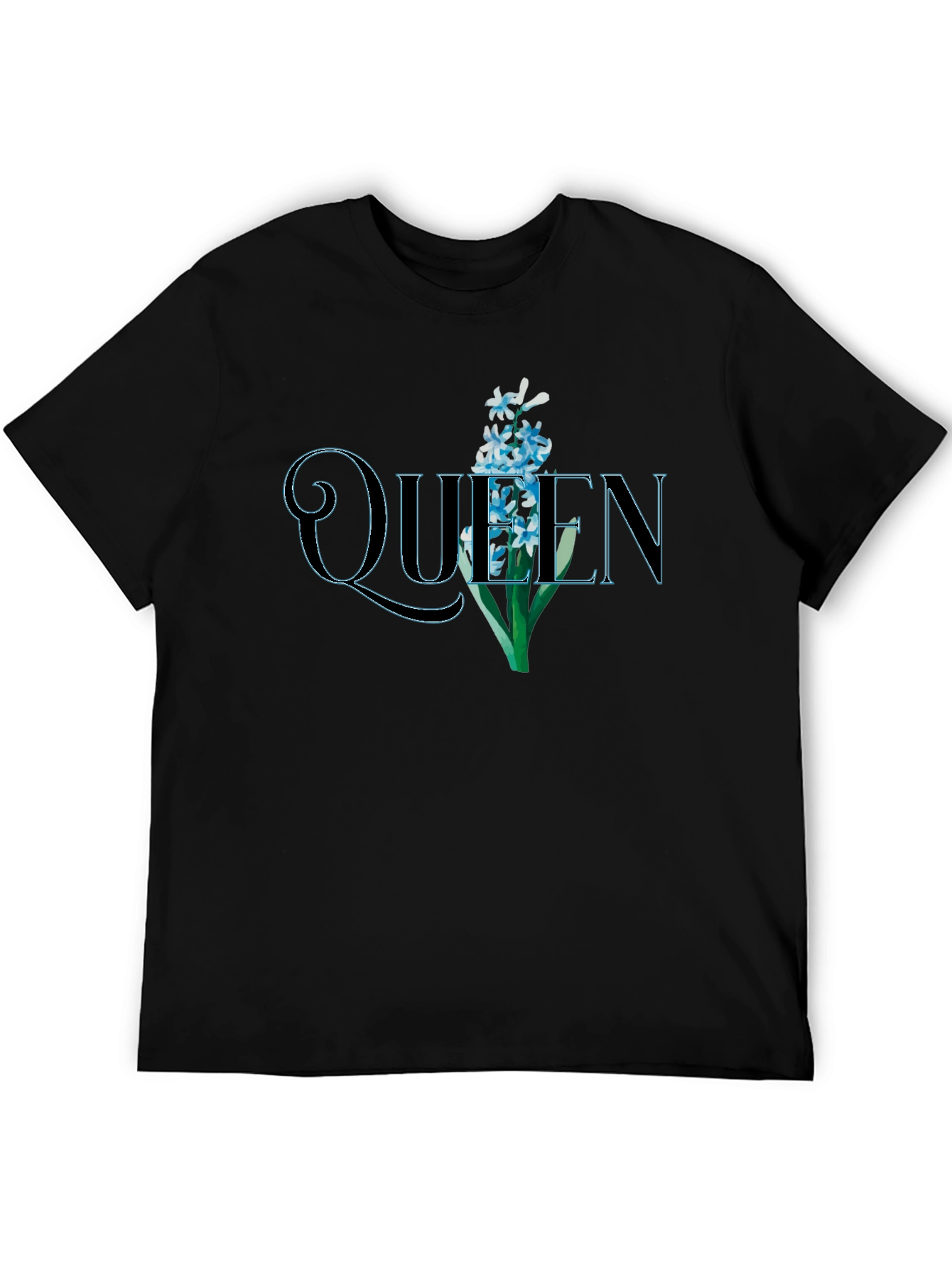 Queen Floral Graphic Black T-Shirt