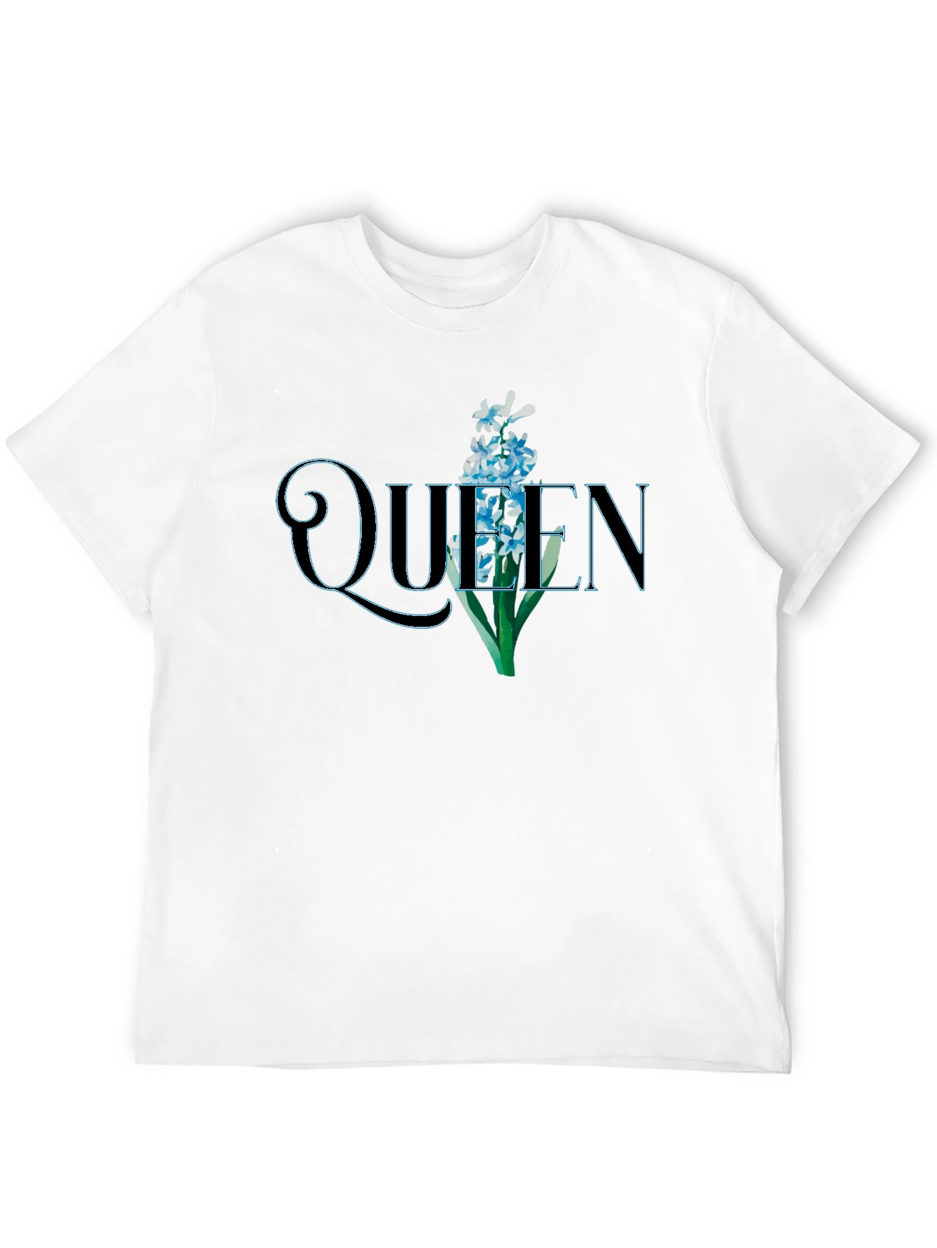 Queen Floral Graphic Black T-Shirt