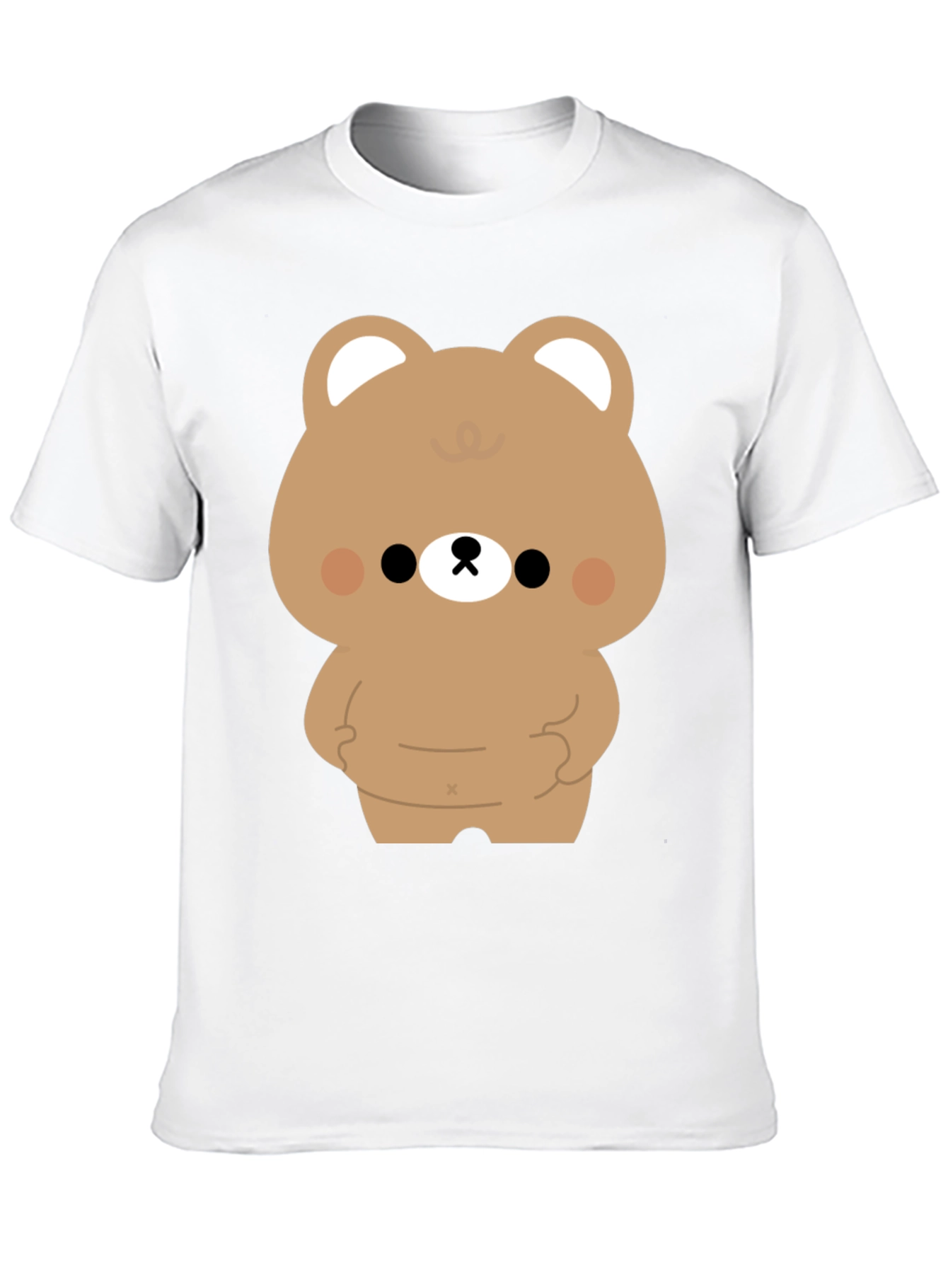 Cute Bear Graphic Print Black T-Shirt