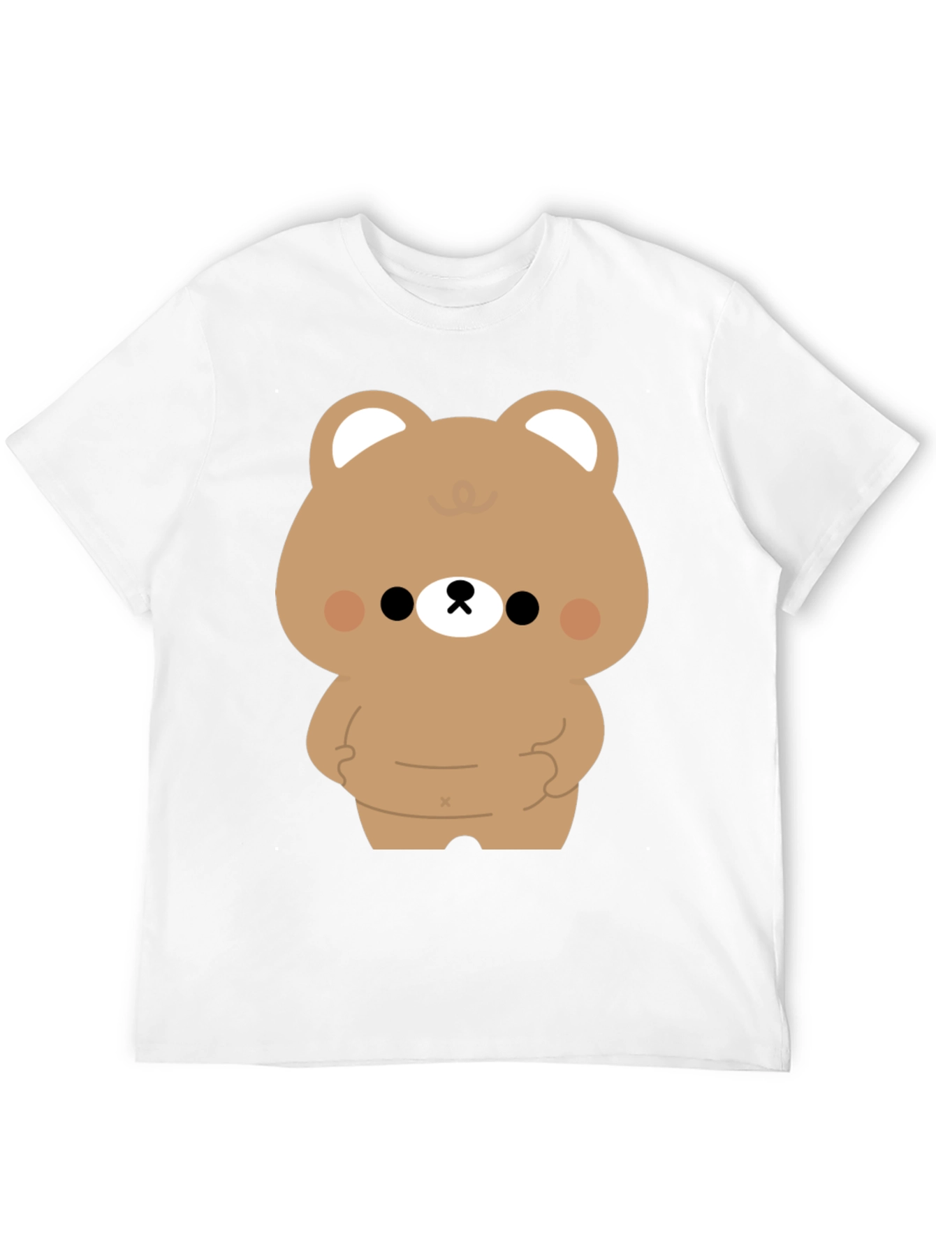 Cute Bear Graphic Print Black T-Shirt