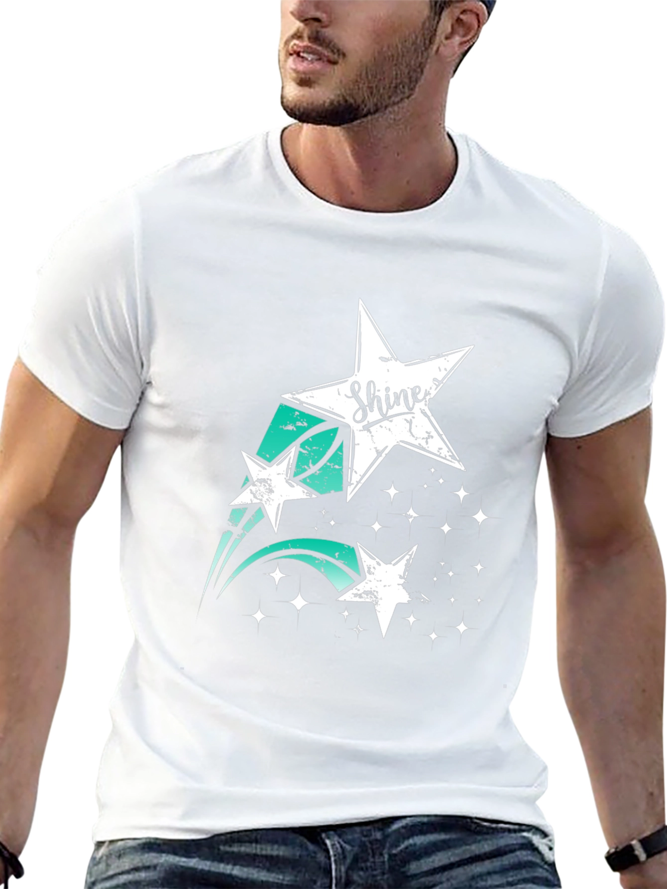 Shine Star Graphic Black T-Shirt