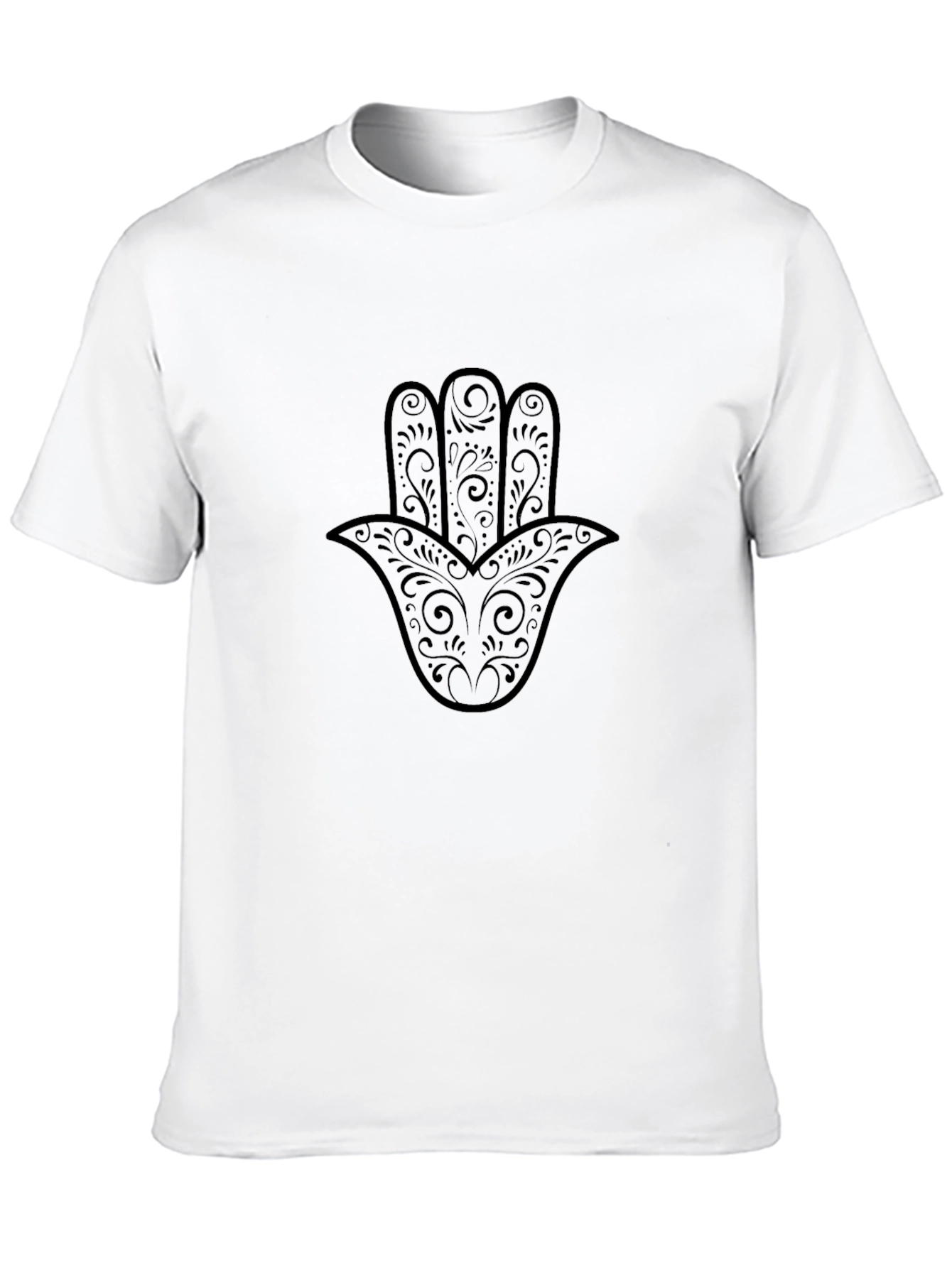 Hamsa Hand Graphic Tee - Relaxed Fit Black T-Shirt