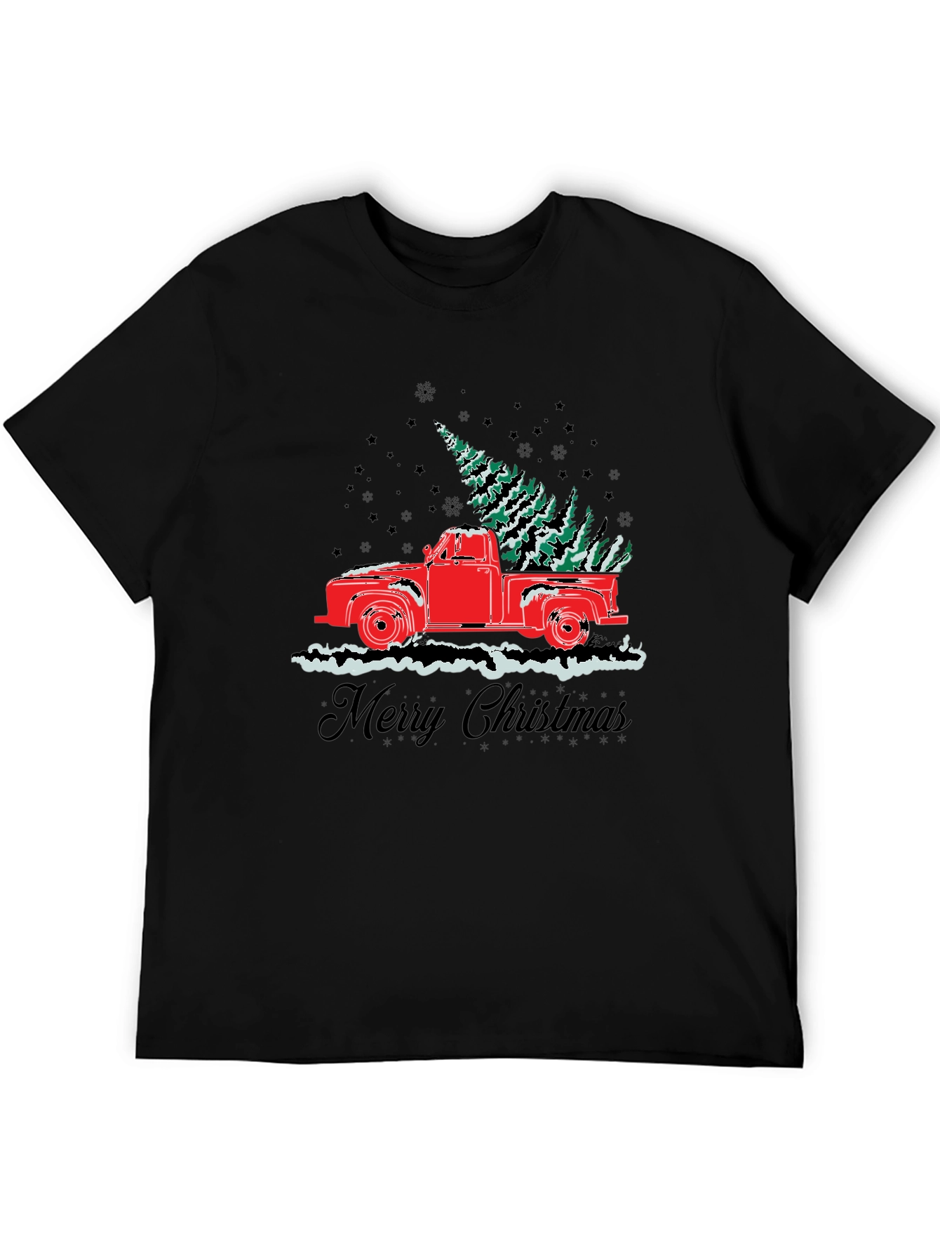 Merry Christmas Truck Graphic T-Shirt