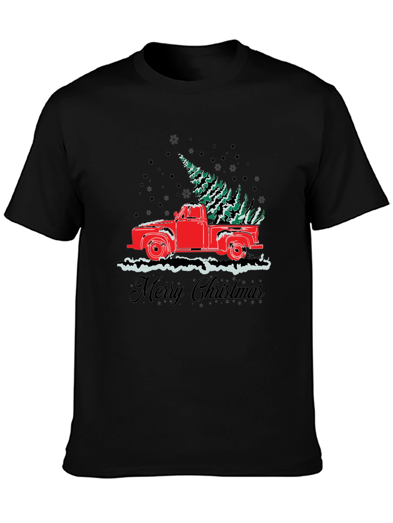 Merry Christmas Truck Graphic T-Shirt
