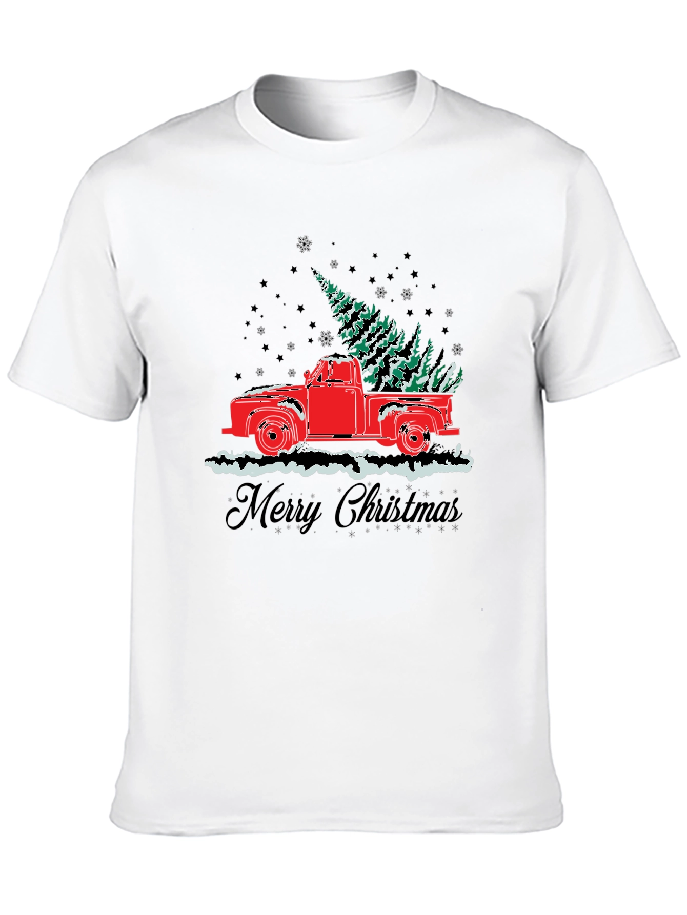 Merry Christmas Truck Graphic T-Shirt