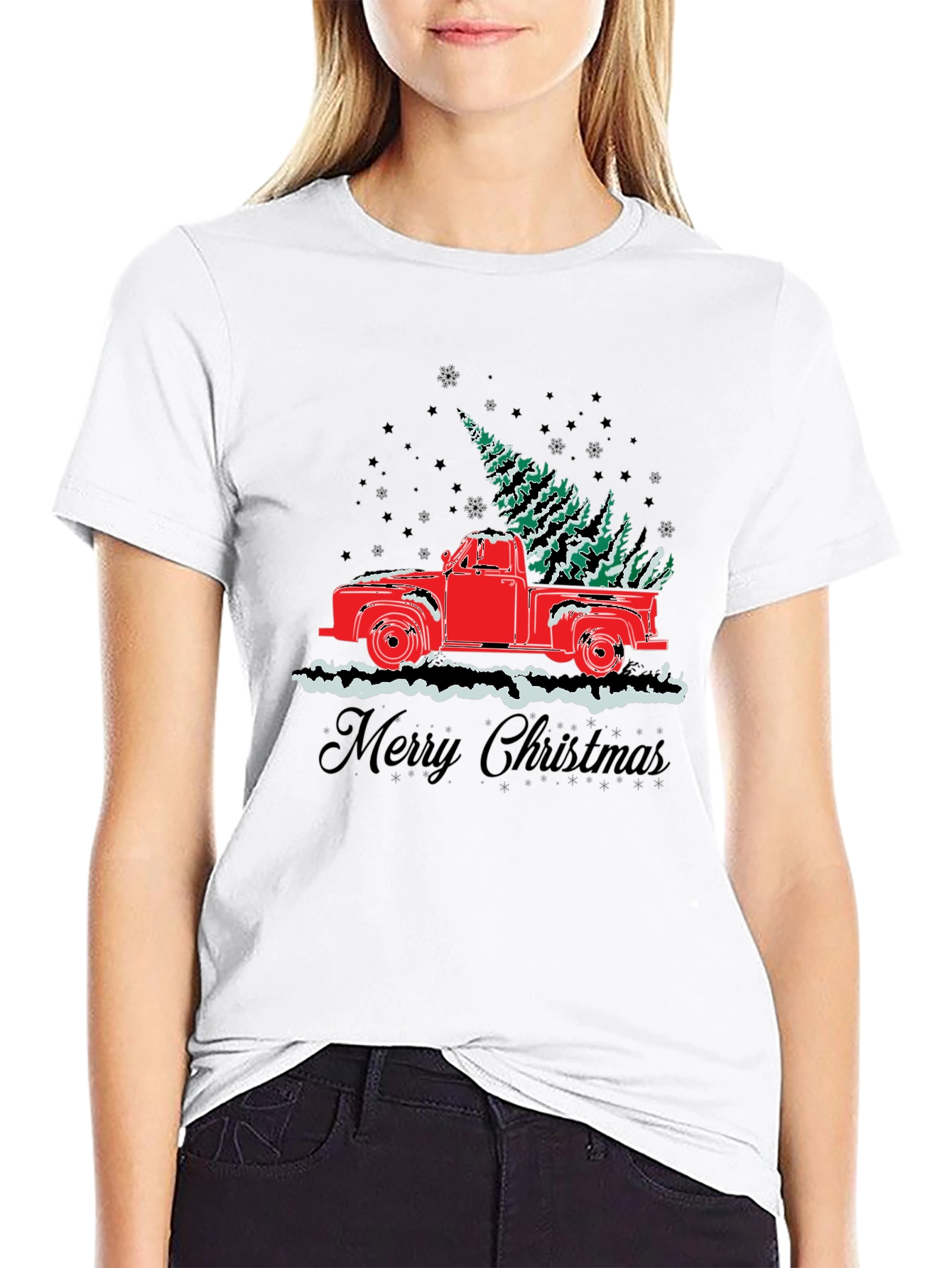 Merry Christmas Truck Graphic T-Shirt