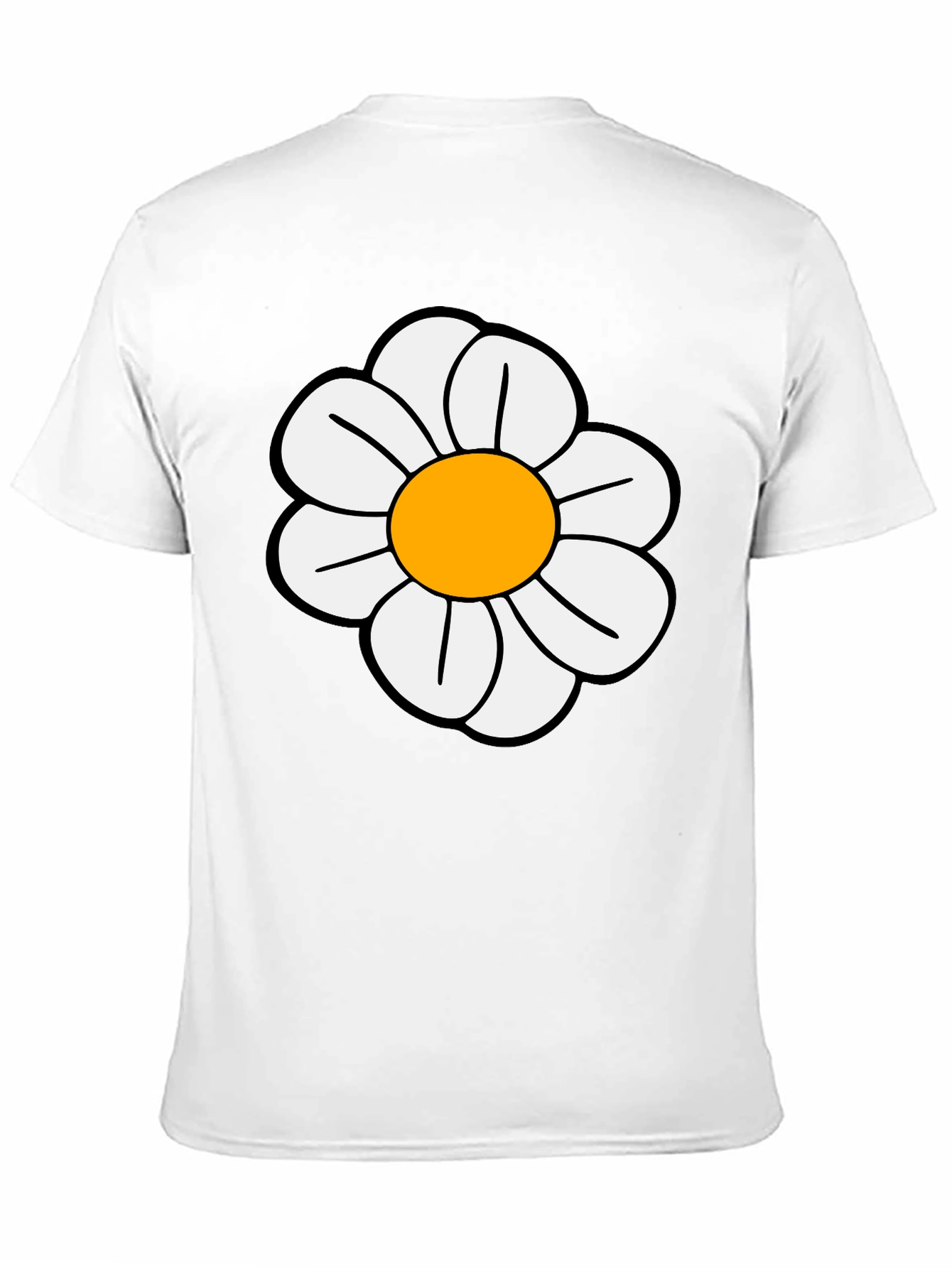 Daisy Flower Graphic T-Shirt - Casual Black Tee