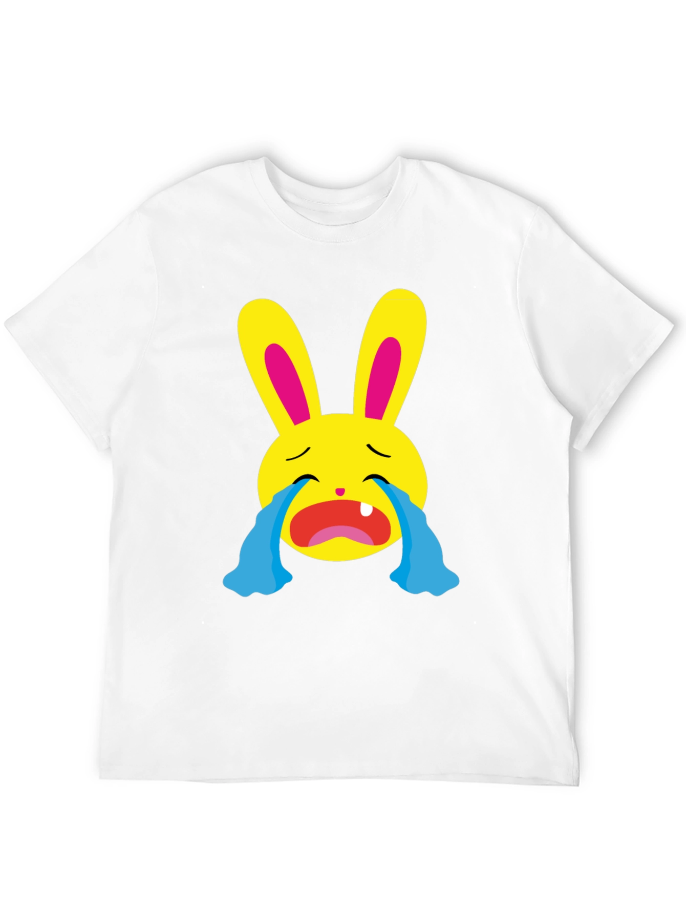 Crying Emoji Bunny Graphic T-Shirt