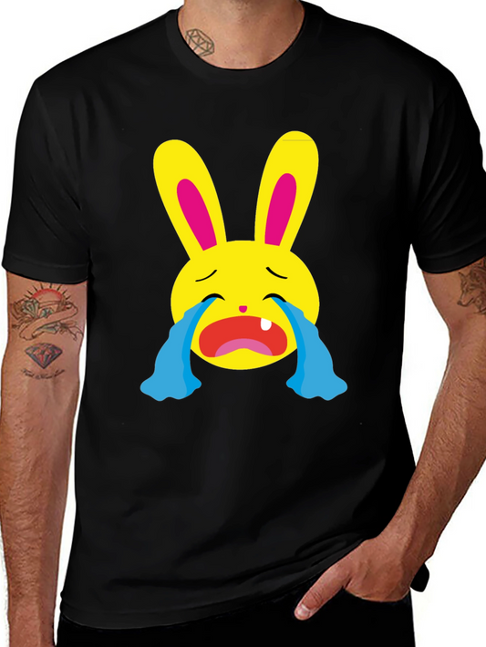 Crying Emoji Bunny Graphic T-Shirt