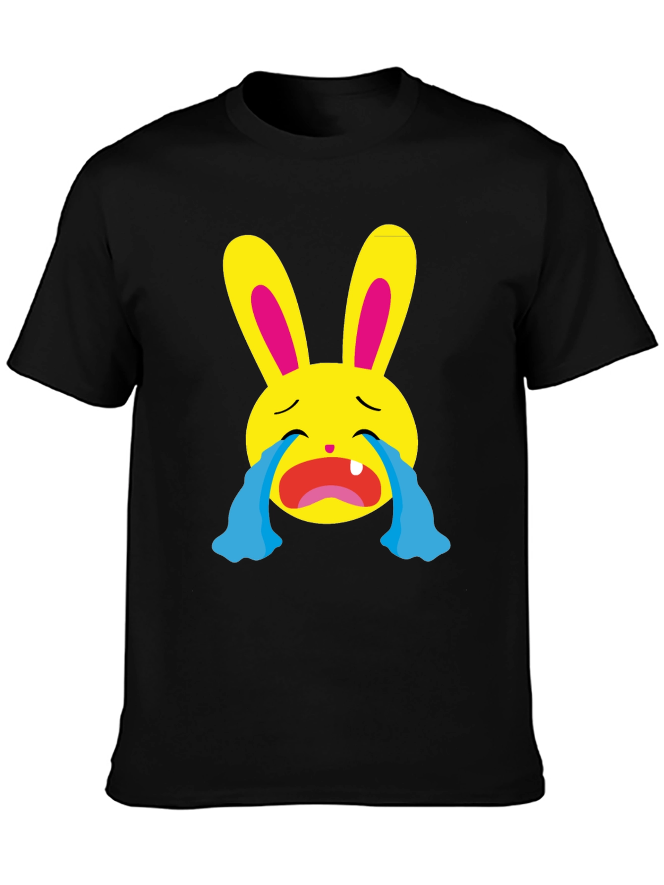 Crying Emoji Bunny Graphic T-Shirt