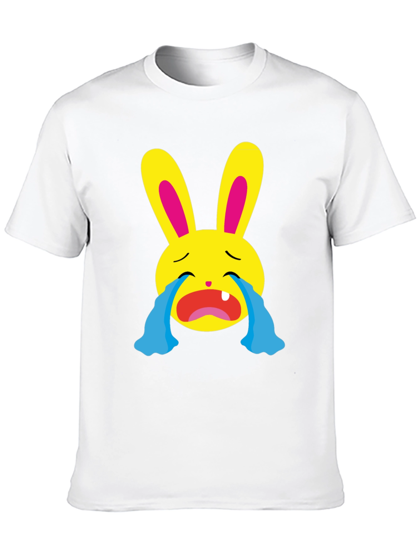 Crying Emoji Bunny Graphic T-Shirt