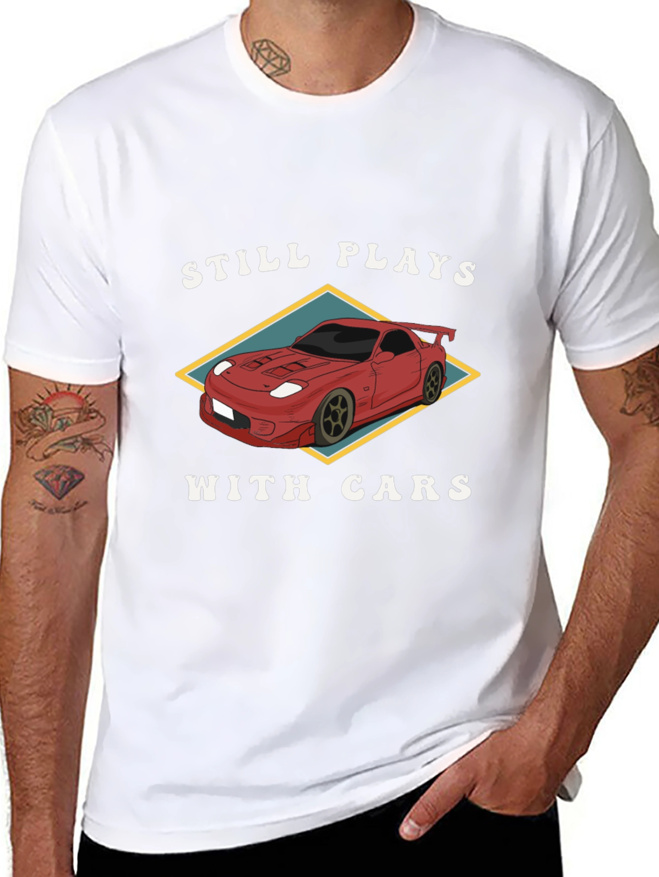 Still Plays With Cars Black T-Shirt