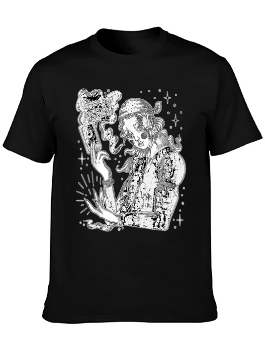 Mystic Fortune Teller Graphic Tee - Black