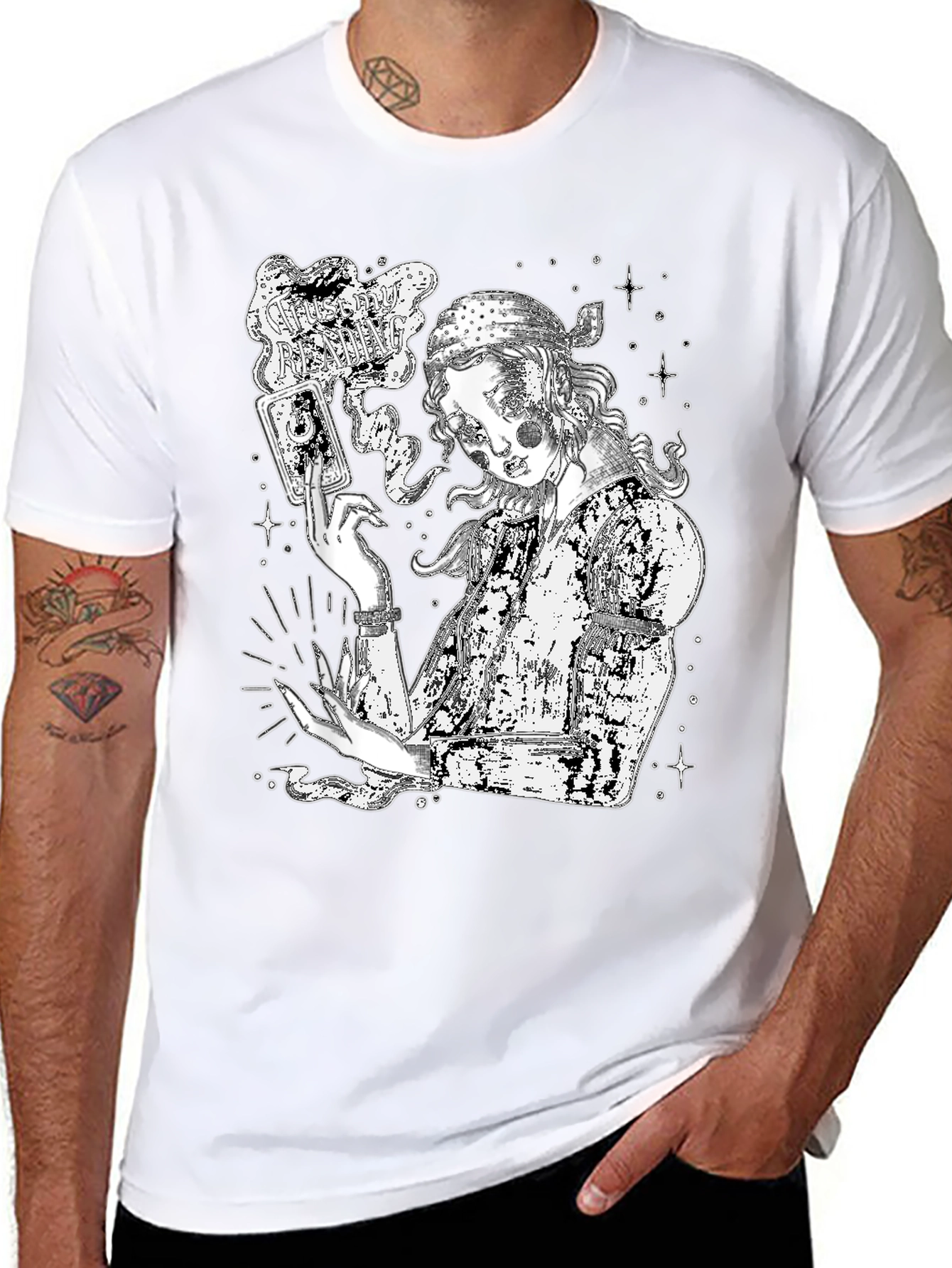 Mystic Fortune Teller Graphic Tee - Black