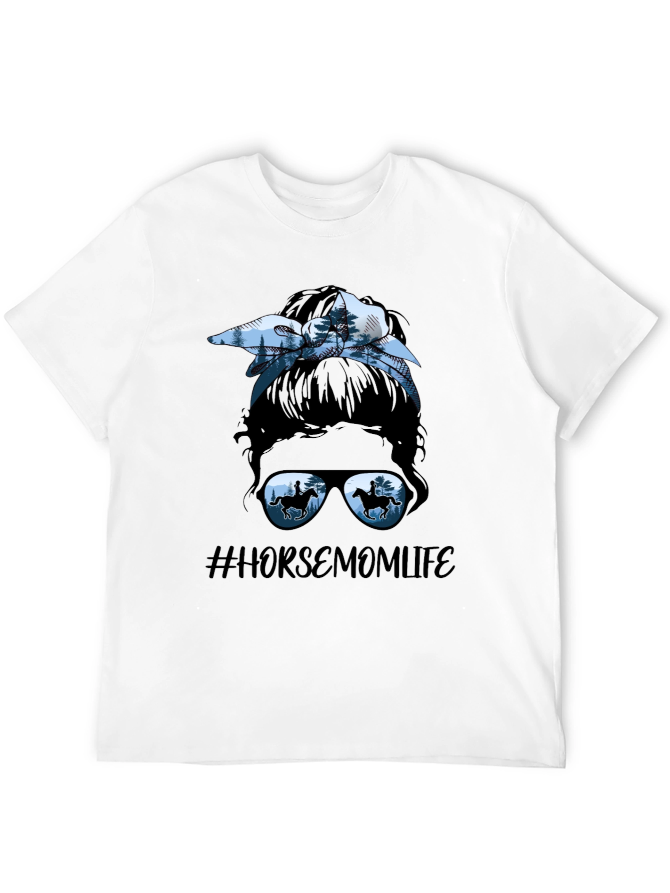 Horse Mom Life Messy Bun T-Shirt