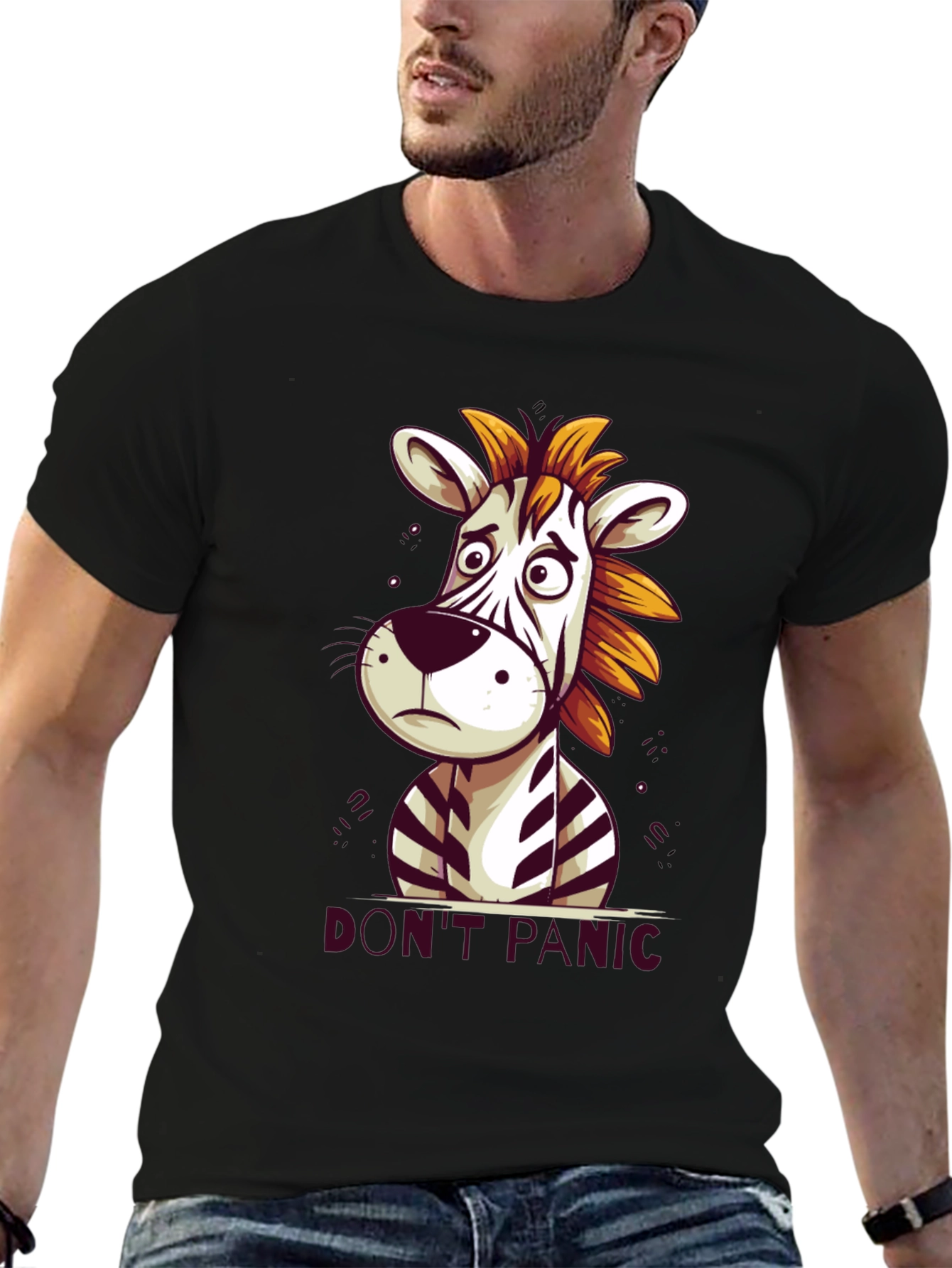 Dont Panic Zebra Graphic Tee