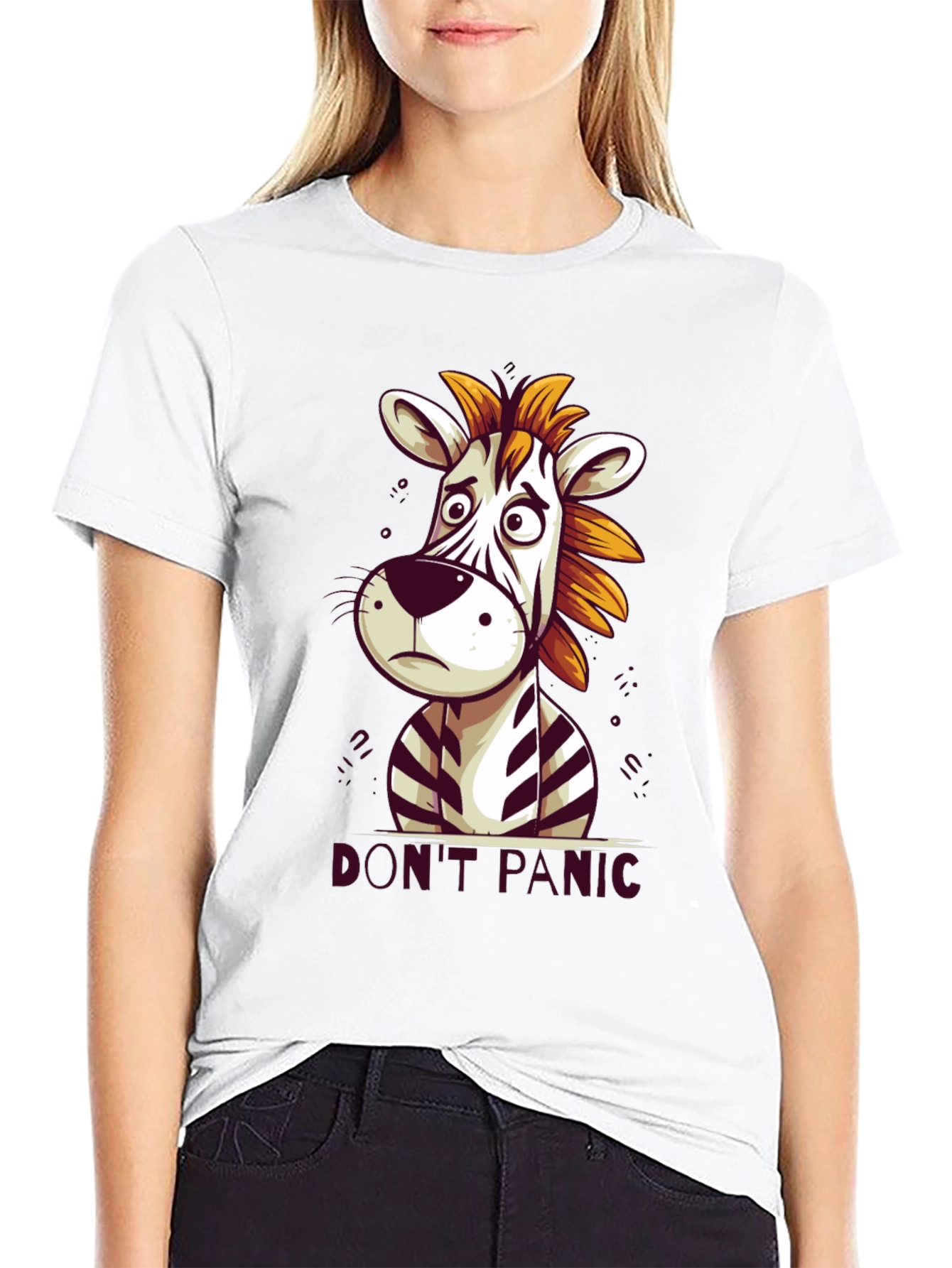 Dont Panic Zebra Graphic Tee