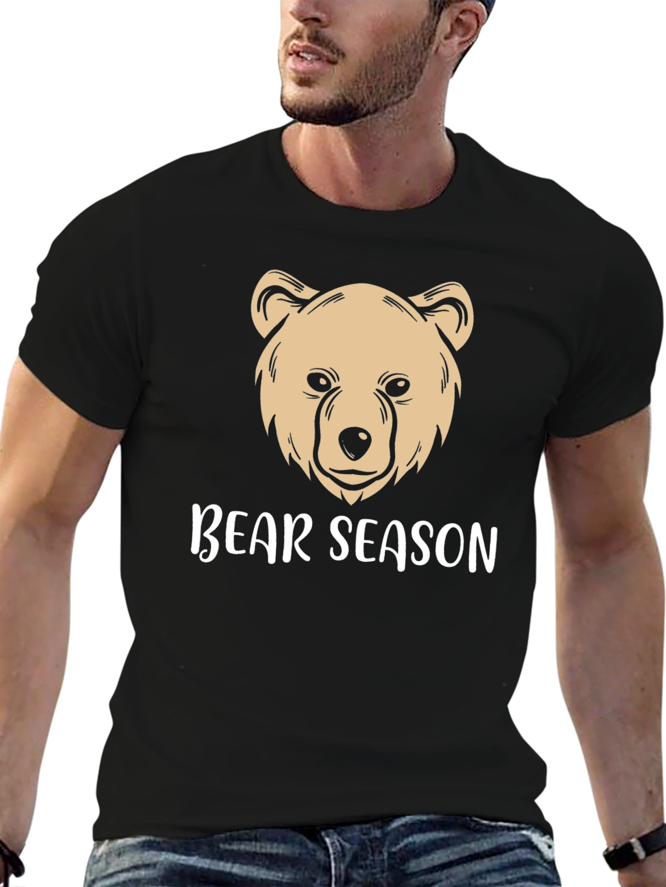 Bear Season Graphic T-Shirt - Black