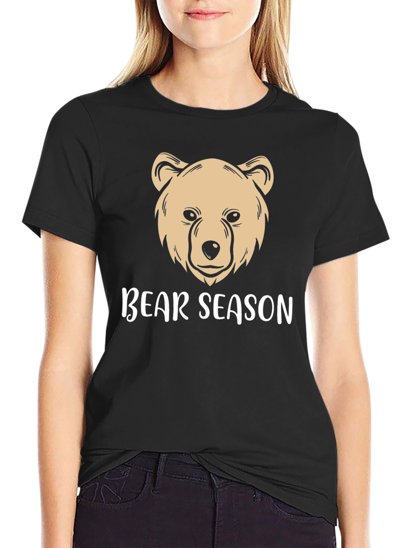 Bear Season Graphic T-Shirt - Black