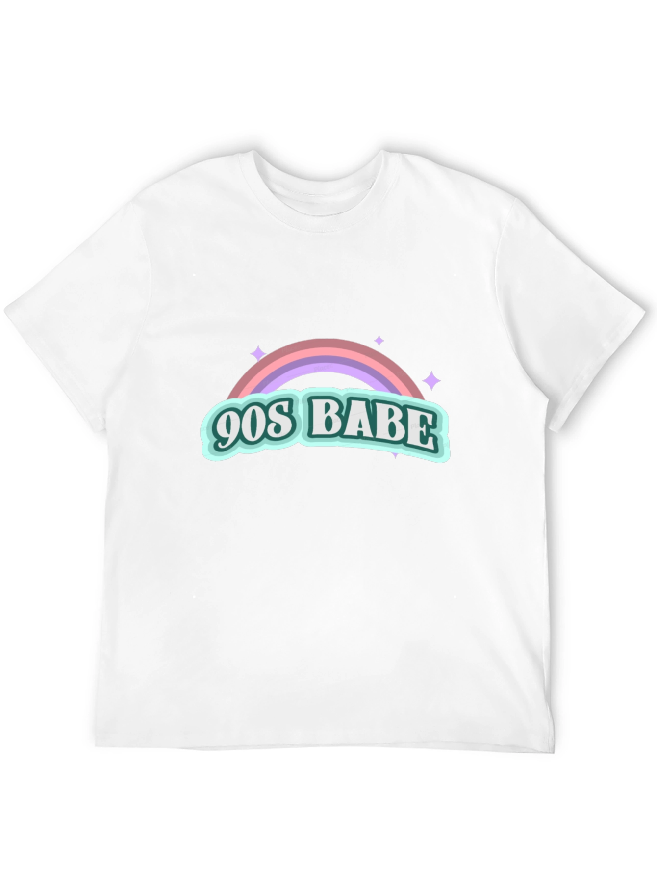 90s Babe Rainbow Graphic Tee - Retro Style