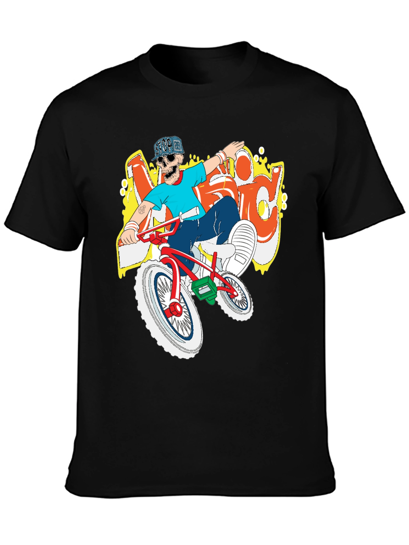 BMX Rider Skeleton Graphic Tee