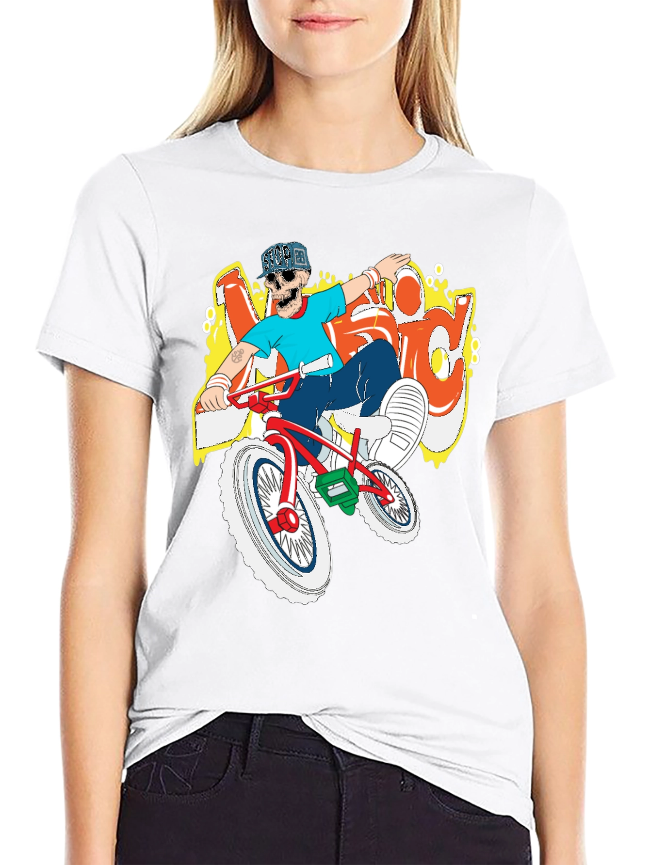 BMX Rider Skeleton Graphic Tee