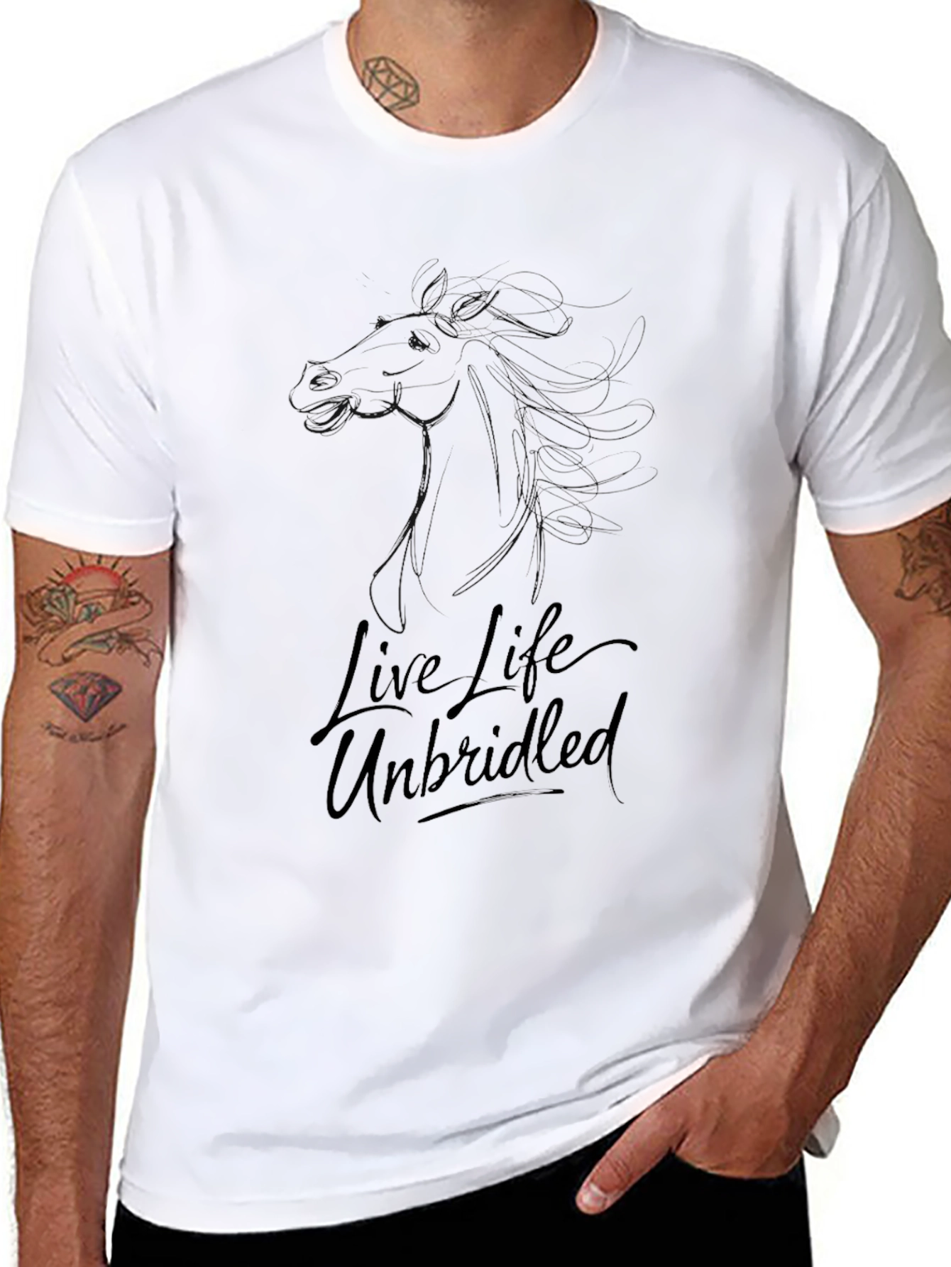 Live Life Unbridled Black Graphic Tee