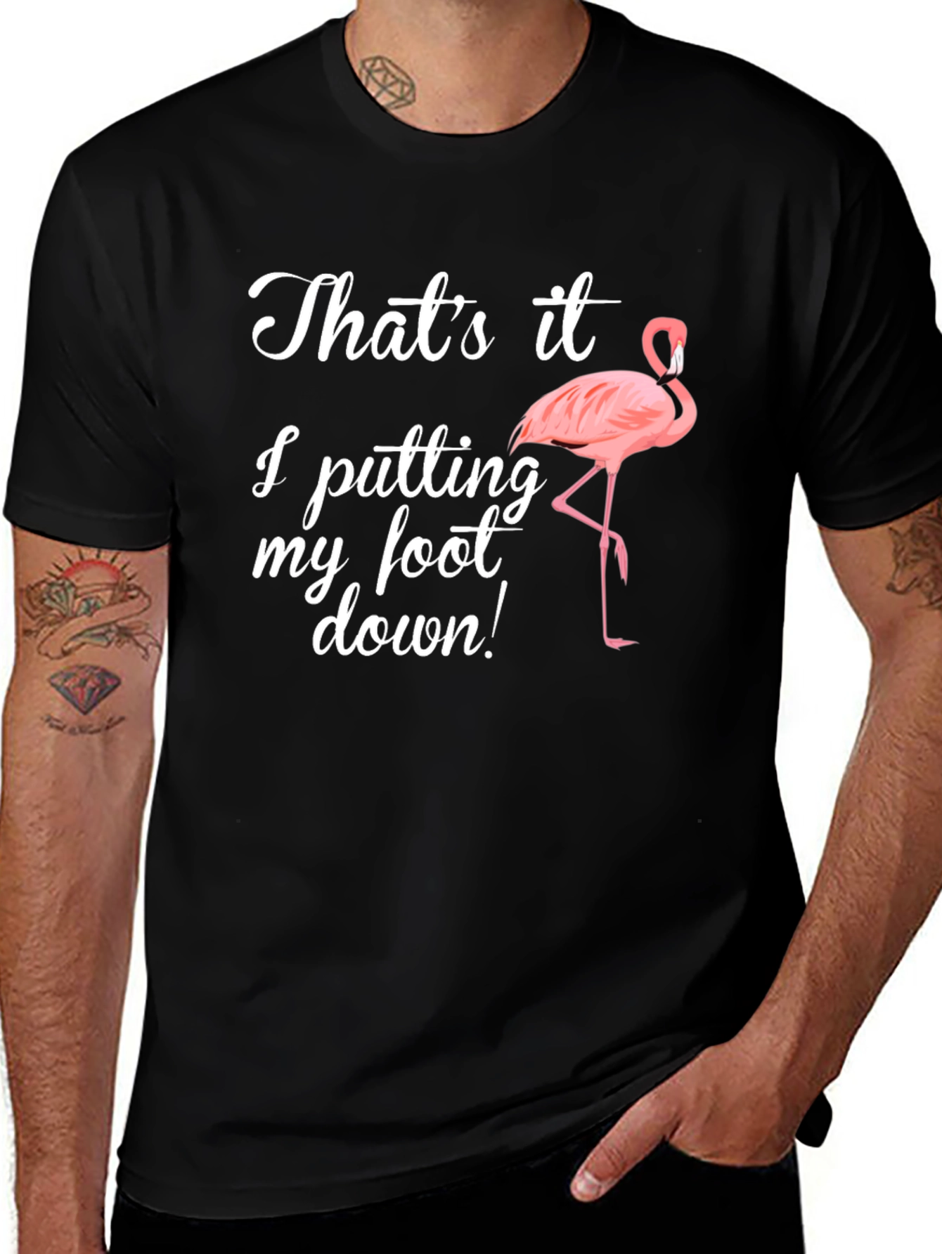 Funny Flamingo Foot Down T-Shirt