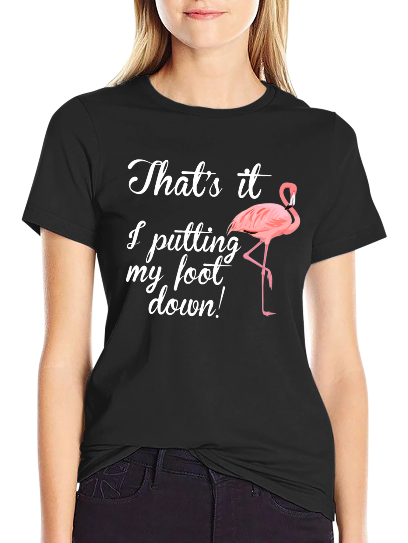 Funny Flamingo Foot Down T-Shirt